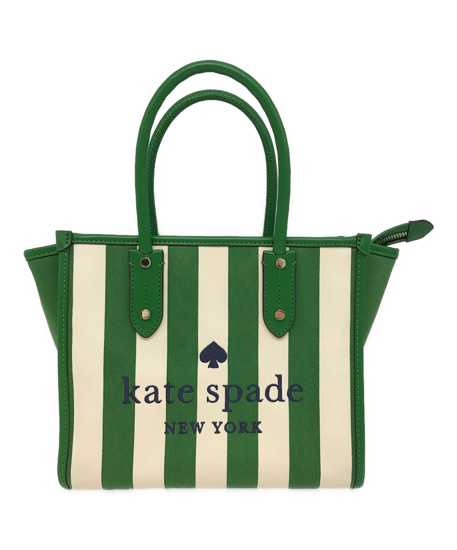 中古・古着通販】Kate Spade (ケイトスペード) エラ イーブン ストライプ ジャカード スモール トート グリーン｜ブランド・古着通販  トレファク公式【TREFAC FASHION】スマホサイト