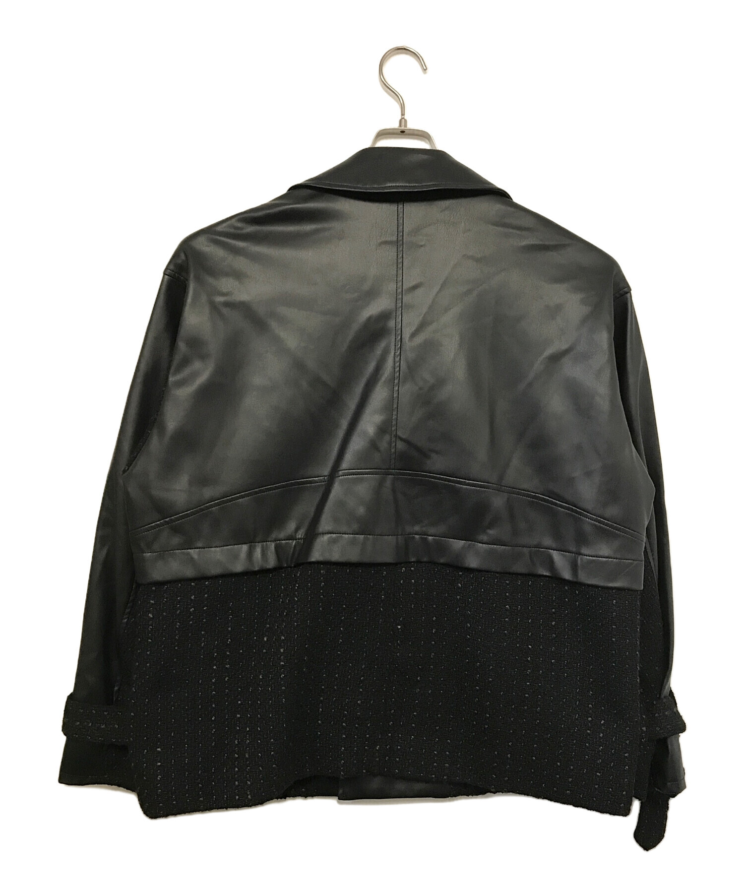 HARE (ハレ) Faux leather docking jacket ブラウン×ブラック サイズ:F