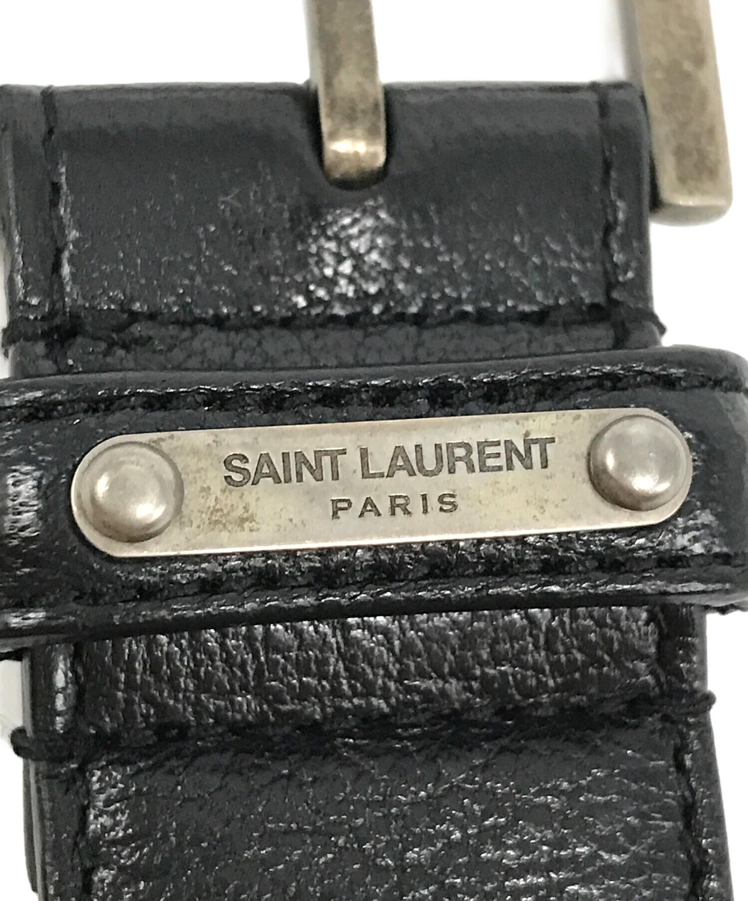 Saint Laurent Paris (サンローランパリ) レザーベルト ブラック