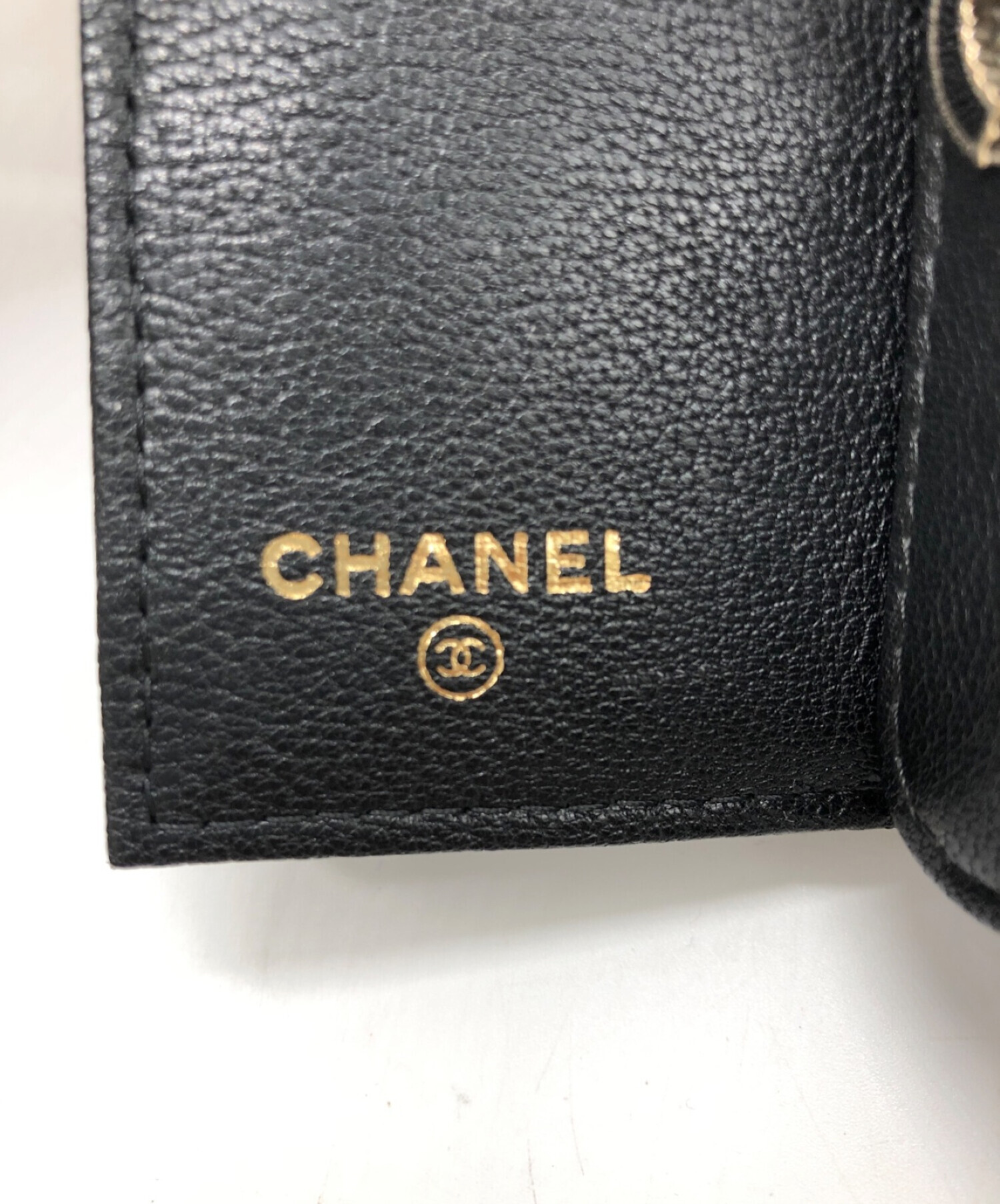 中古・古着通販】CHANEL (シャネル) マドモアゼル3つ折り財布 ブラック