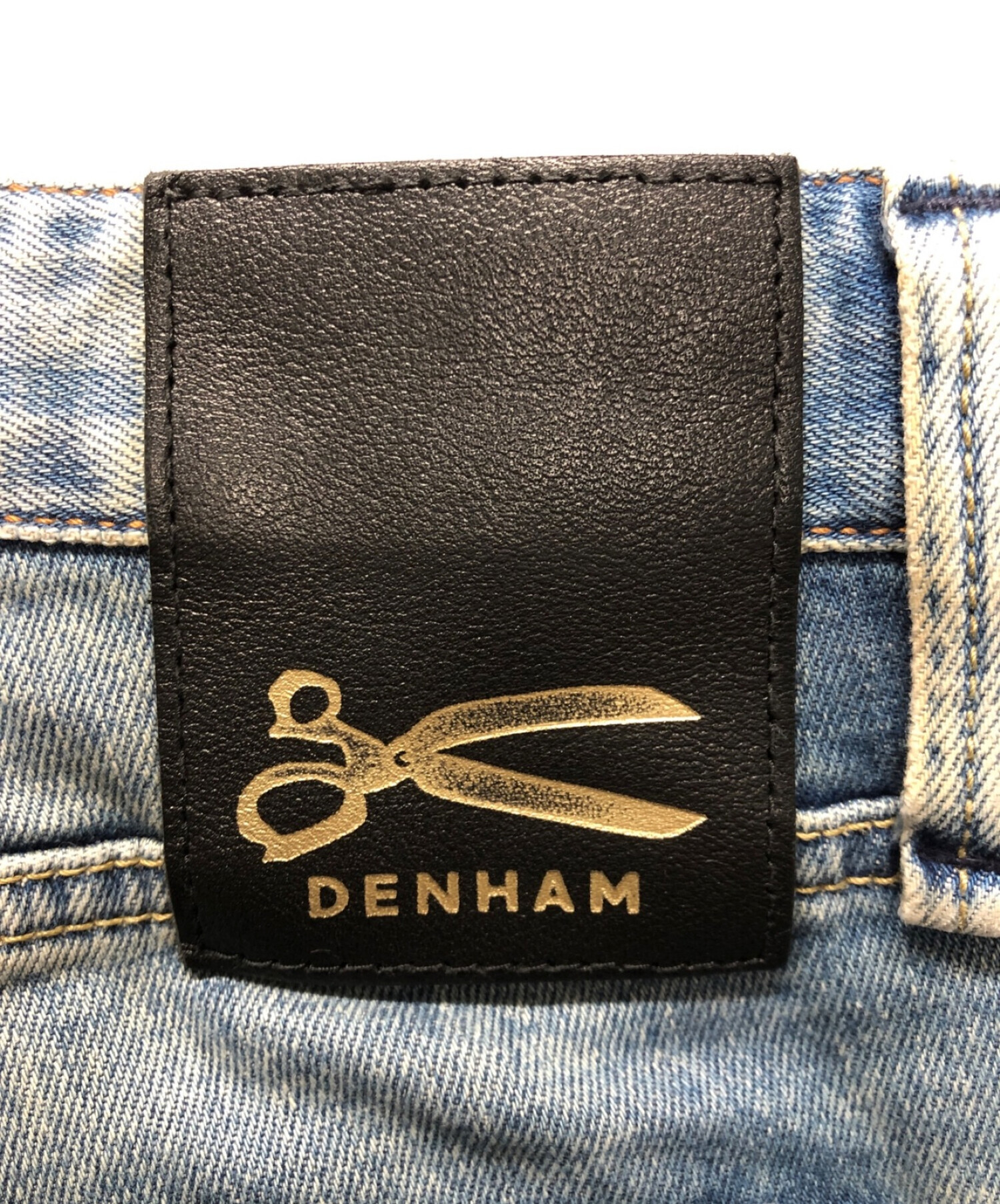 Denham (デンハム) ダメージデニムパンツ スカイブルー サイズ:W34