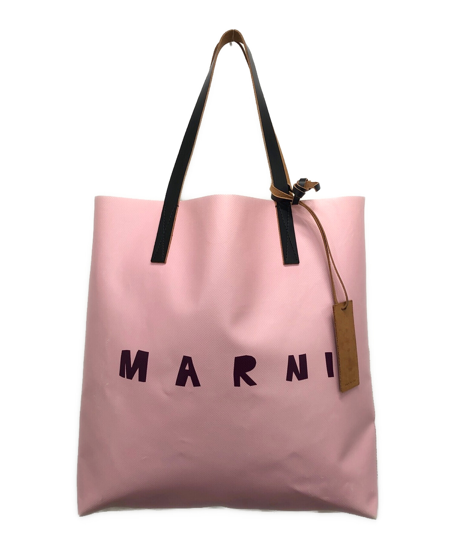 MARNI (マルニ) ロゴプリント ショッピングバッグ ピンク