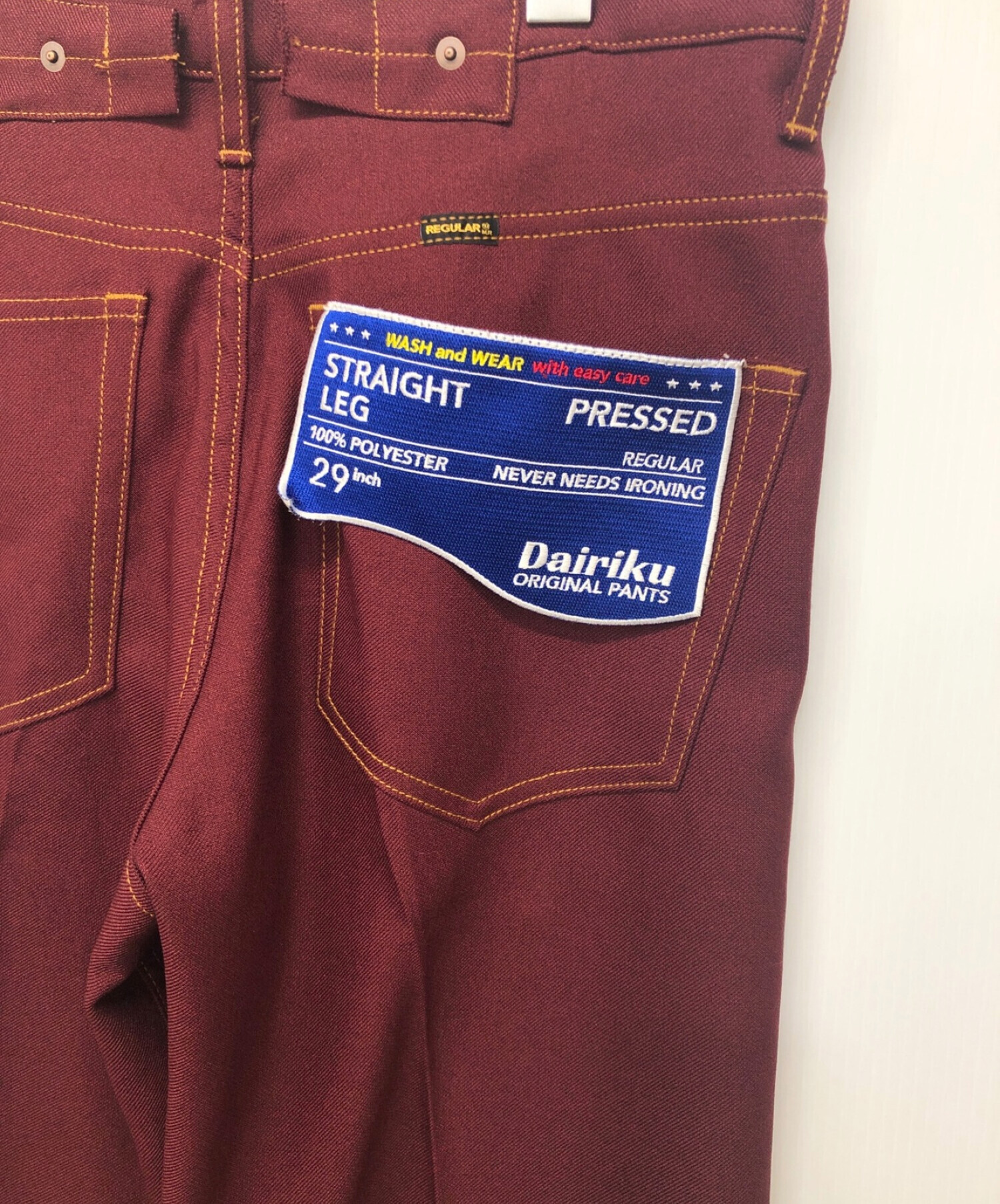 DAIRIKU (ダイリク) Flasher Pressed Pants レッド サイズ:29
