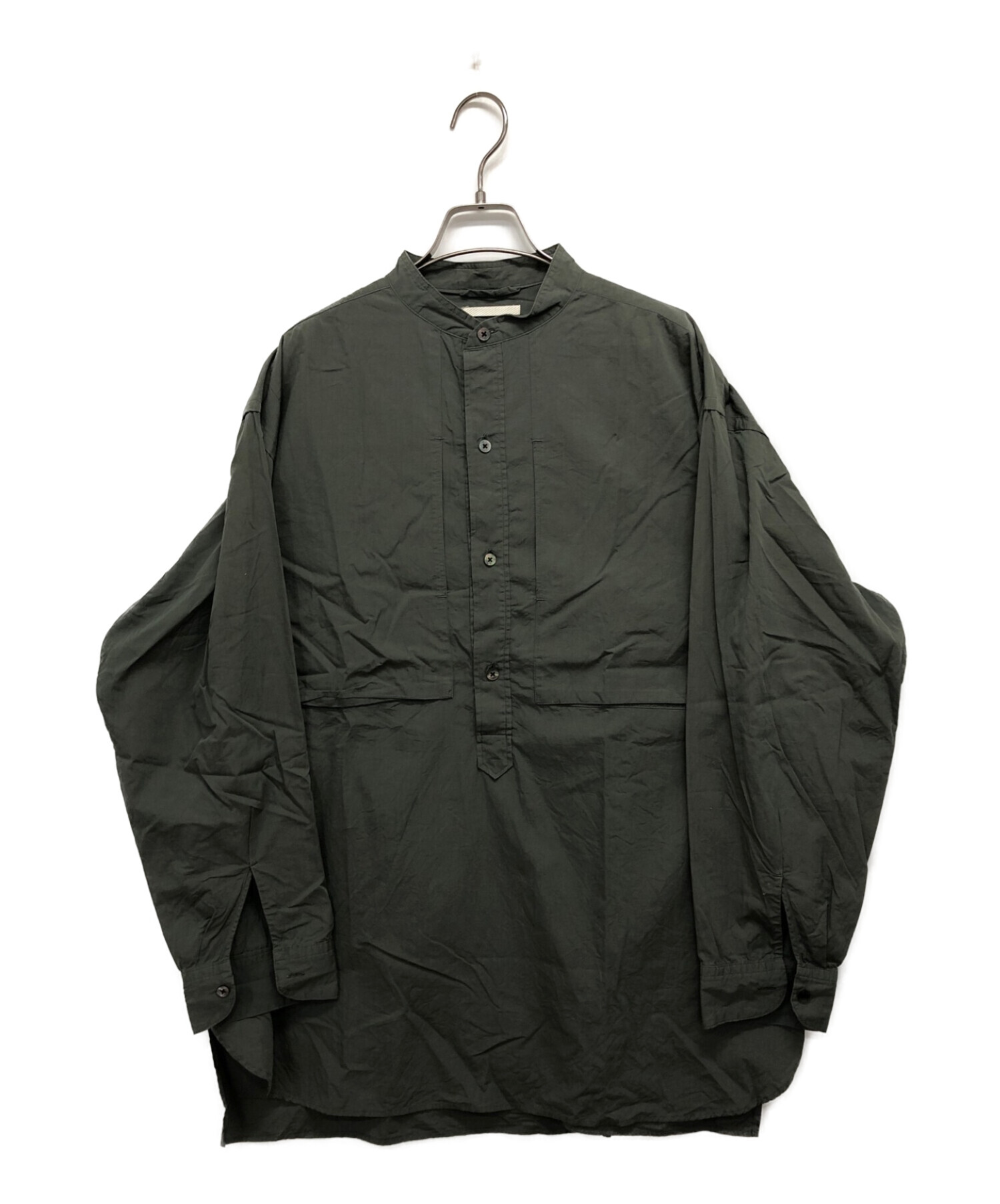 BLURHMS (ブラームス) High Count Chambray Pullover Washed Shirt グリーン サイズ:3