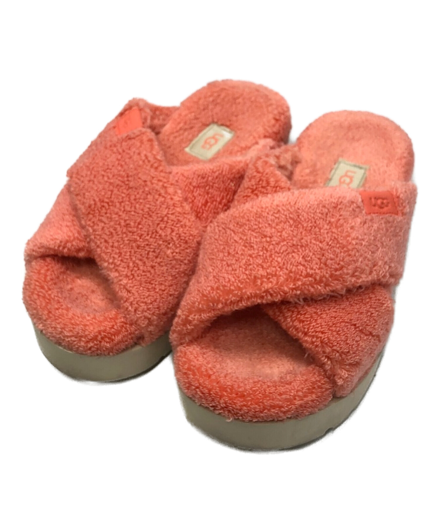 中古・古着通販】UGG (アグ) FUZZ SUGAR CROSS SLIDE レッド サイズ