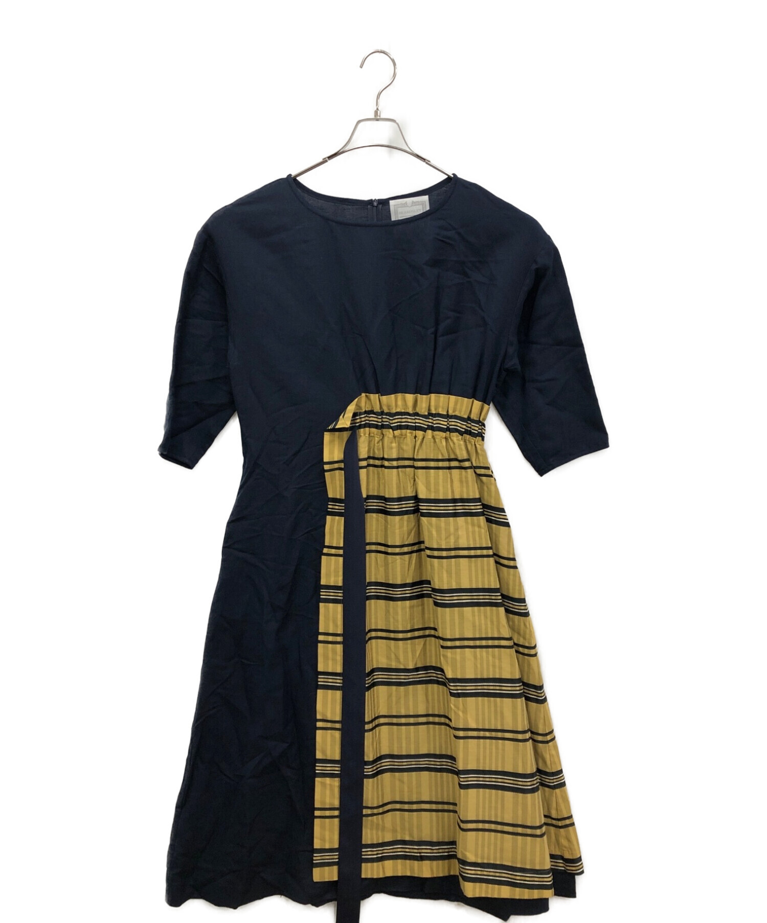 BEARDSLEY (ビアズリー) 巻きスカート付きワンピース ネイビー サイズ:FREE