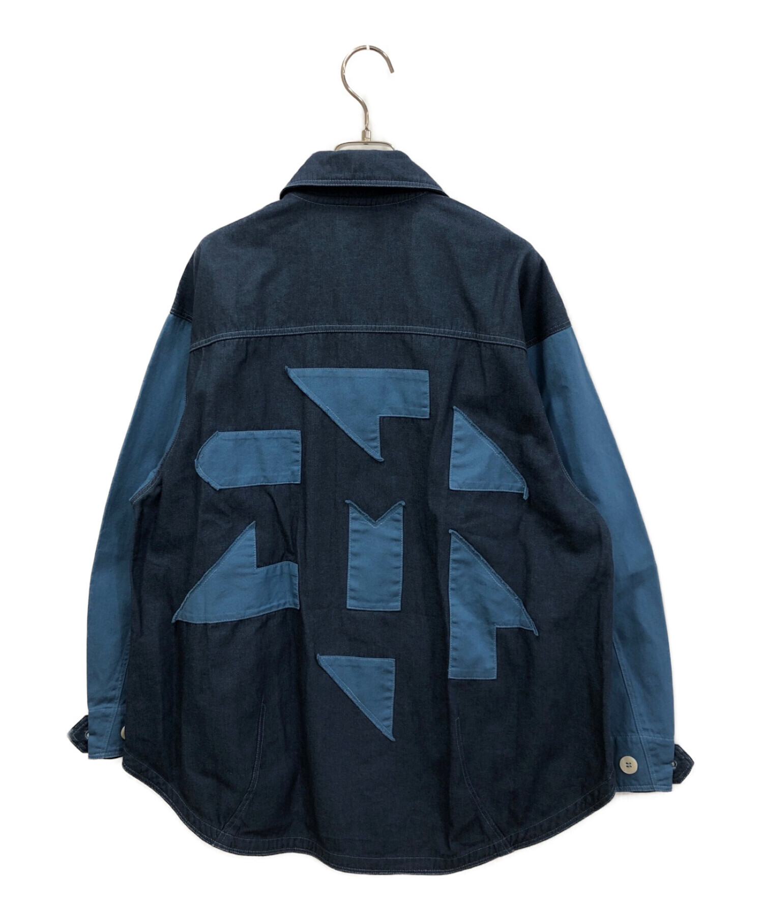 YACCO MARICARD (ヤッコマリカルド) ジオメトリーアップリケジャケット ブルー サイズ:N