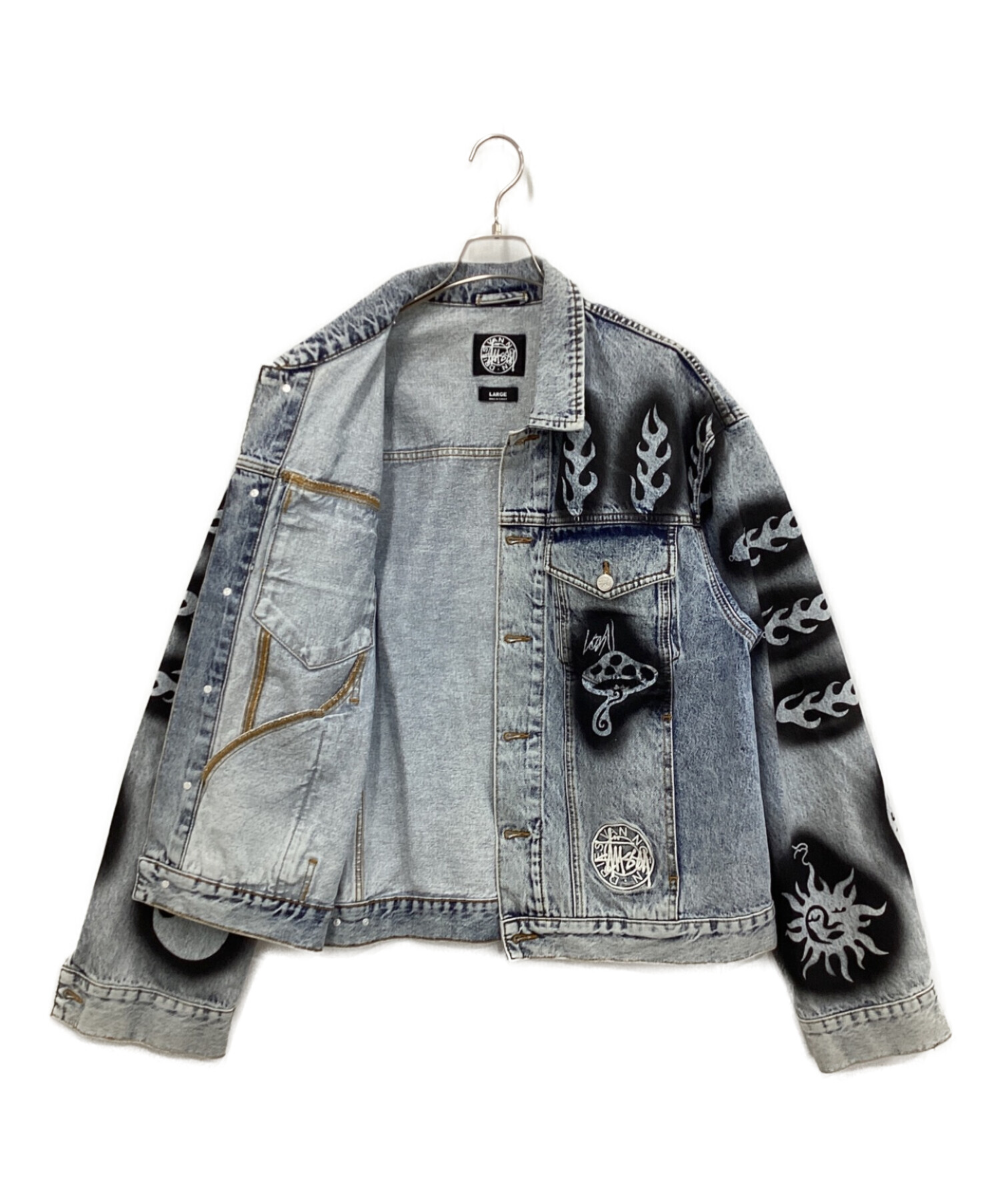 中古・古着通販】stussy (ステューシー) DRIES VAN NOTEN (ドリスヴァンノッテン) Hand Stencilled Denim  Jacket インディゴ サイズ:Large｜ブランド・古着通販 トレファク公式【TREFAC FASHION】スマホサイト