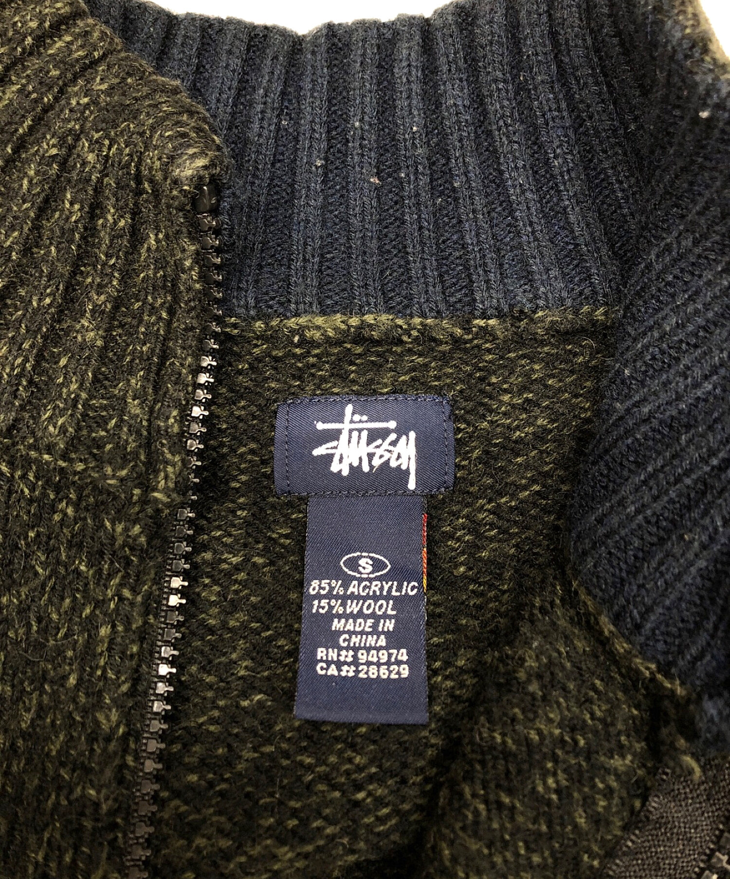 中古・古着通販】stussy (ステューシー) ジップアップニットカーディガ