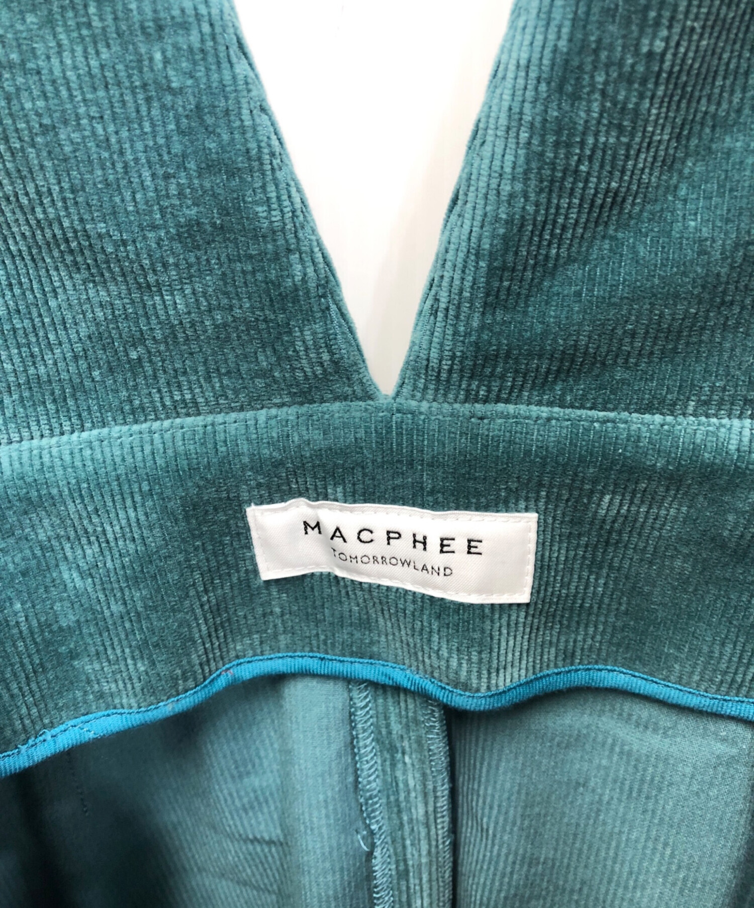 中古・古着通販】MACPHEE (マカフィー) コーデュロイVネックジャンパースカート グリーン サイズ:36｜ブランド・古着通販  トレファク公式【TREFAC FASHION】スマホサイト