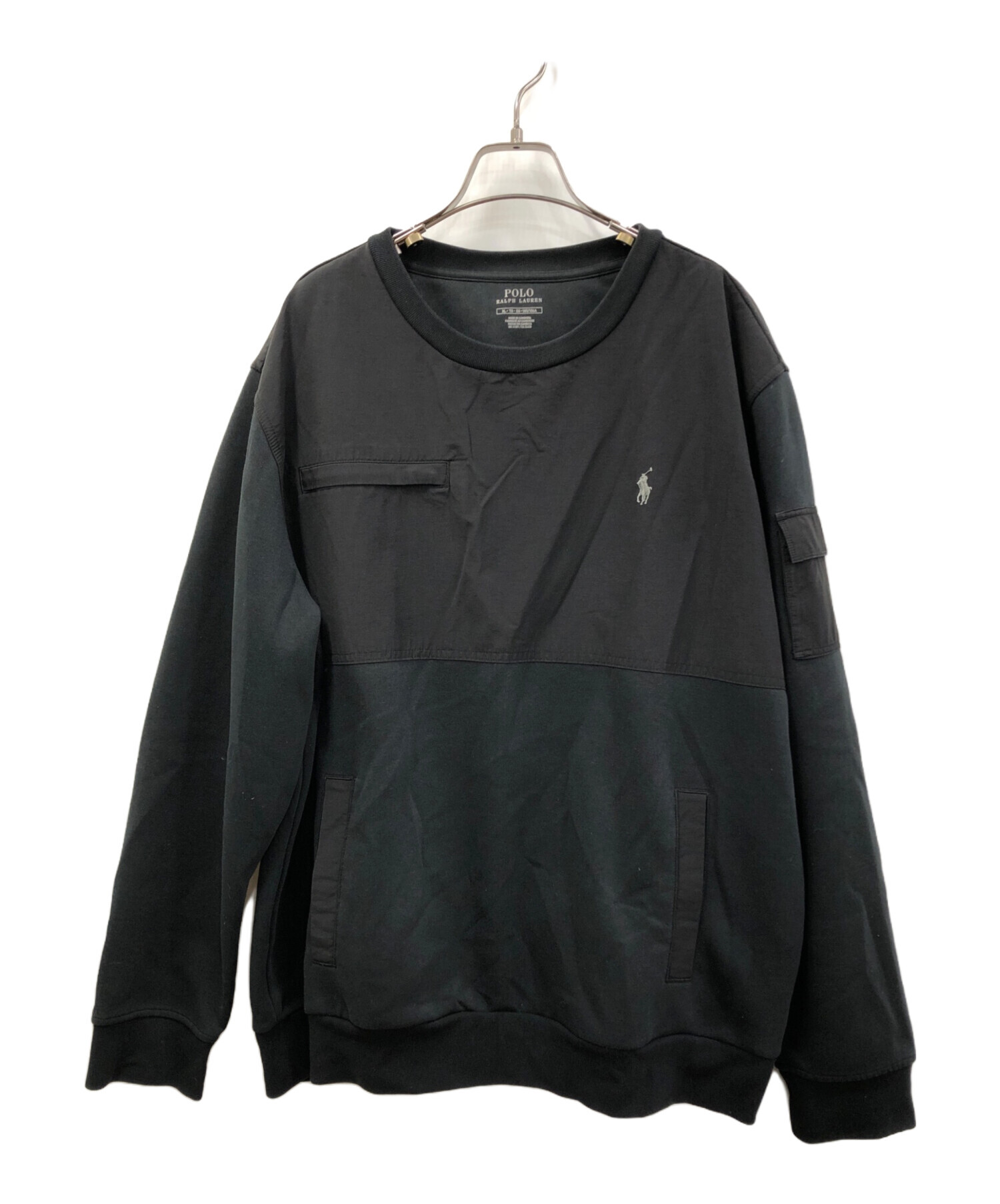 中古・古着通販】POLO RALPH LAUREN (ポロ・ラルフローレン) 切替スウェット ブラック サイズ:XL｜ブランド・古着通販  トレファク公式【TREFAC FASHION】スマホサイト