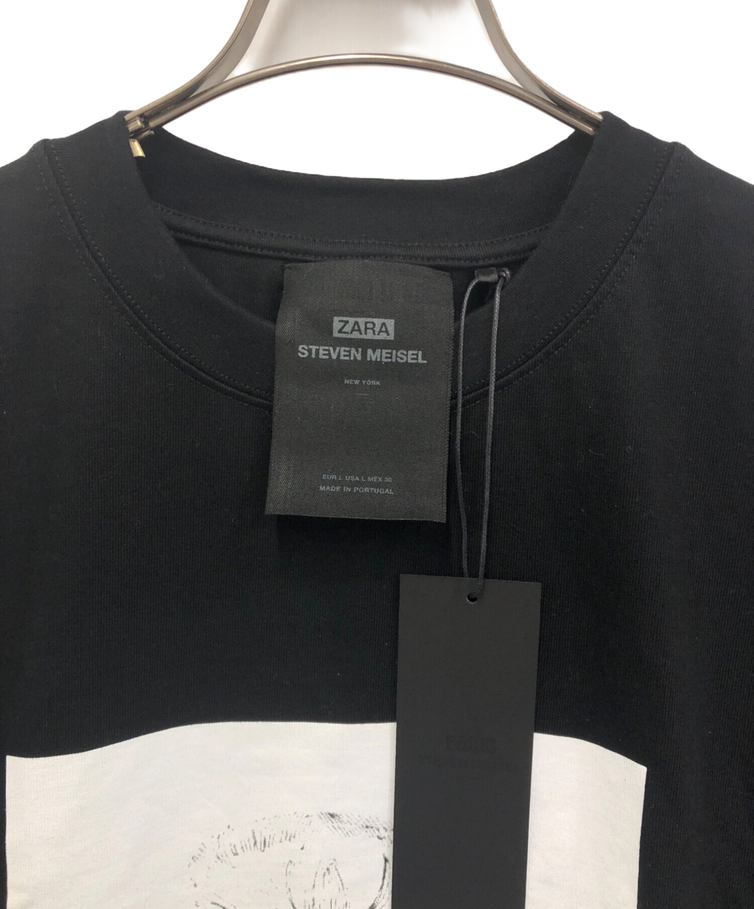 ZARA (ザラ) STEVEN MEISEL Tシャツ ブラック サイズ:L 未使用品