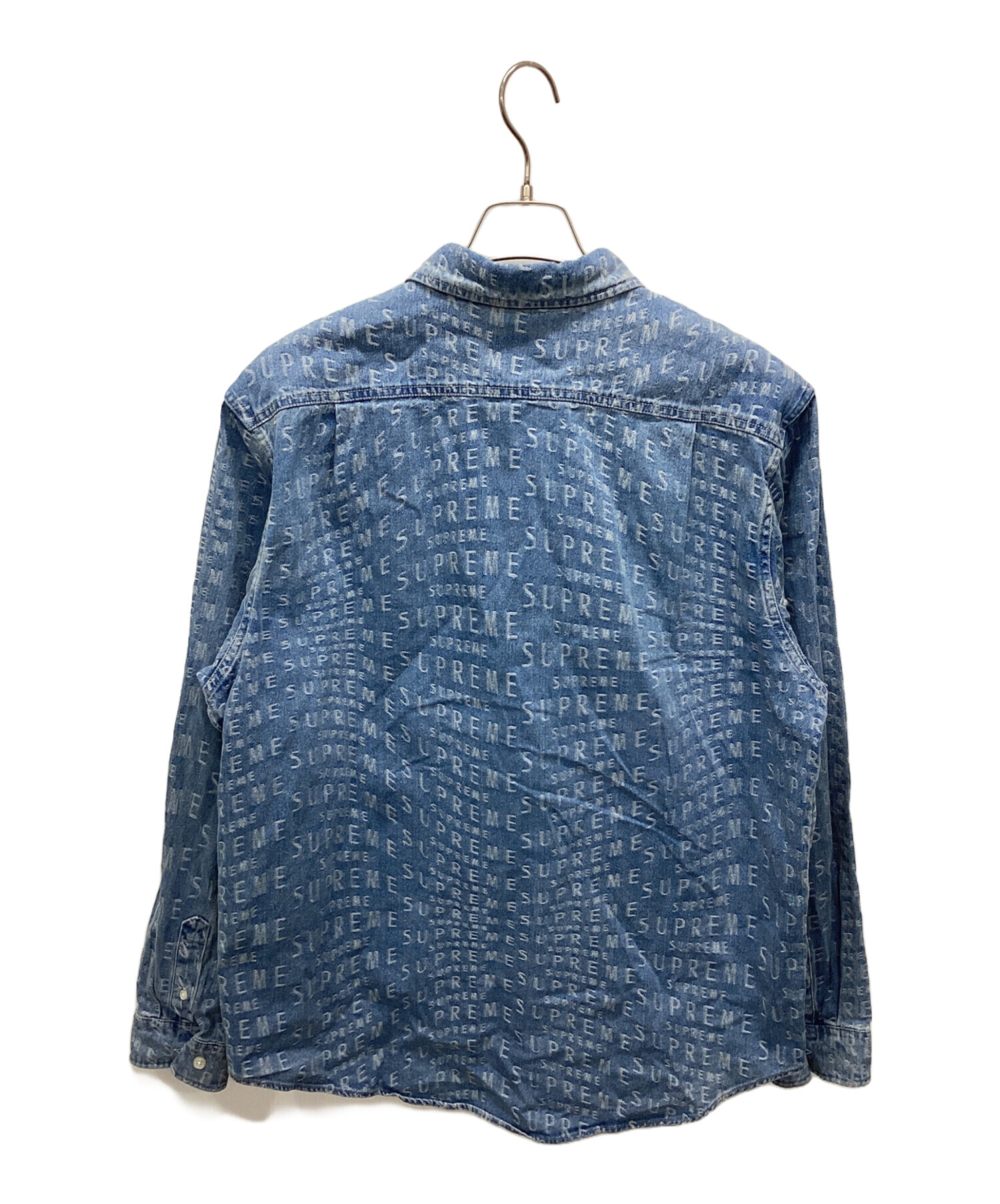 中古・古着通販】SUPREME (シュプリーム) Warp Jacquard Logos Denim Shirt インディゴ サイズ:L｜ブランド・古着通販  トレファク公式【TREFAC FASHION】スマホサイト