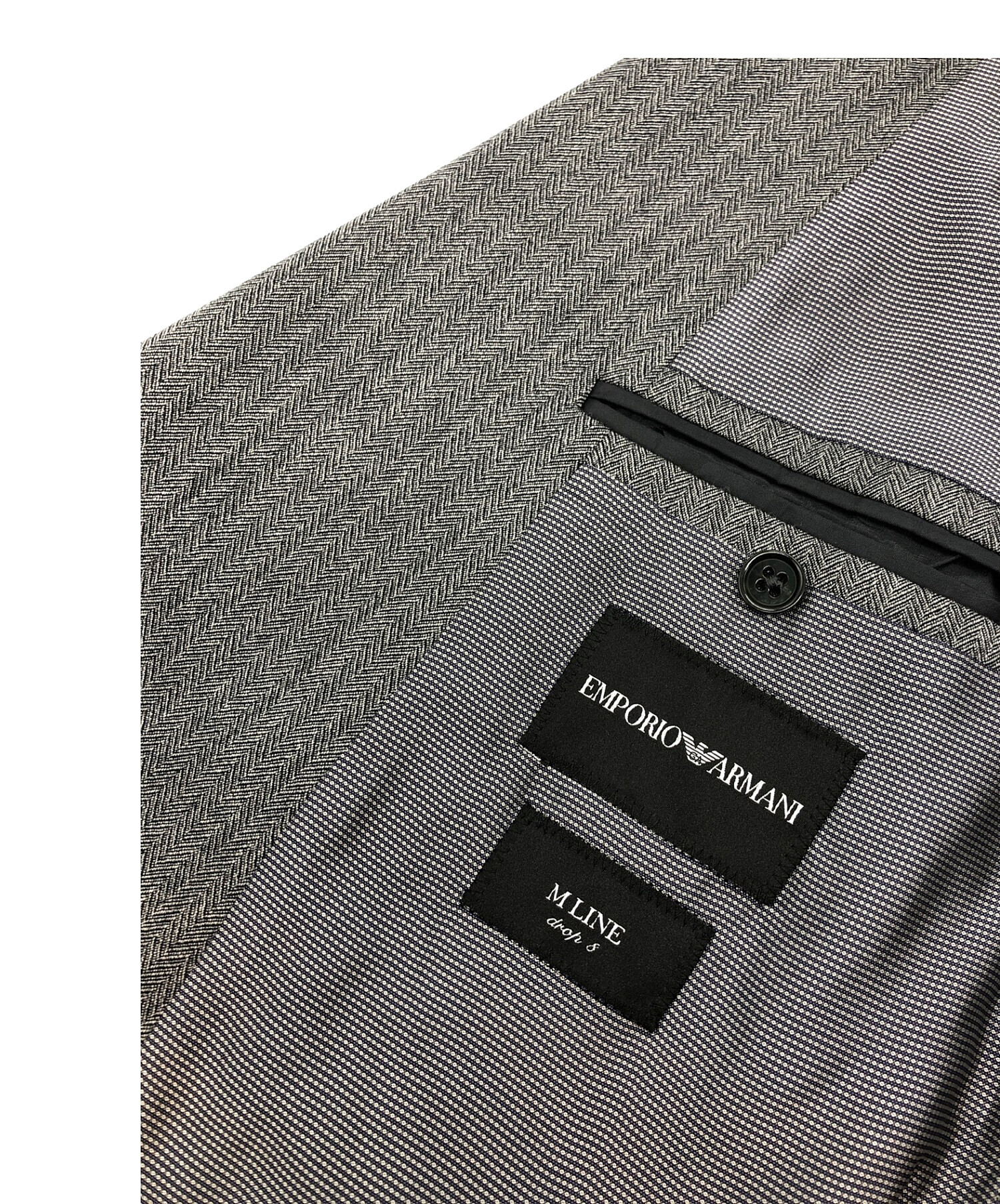 EMPORIO ARMANI (エンポリオアルマーニ) ヘリンボーンセットアップスーツ グレー サイズ:50