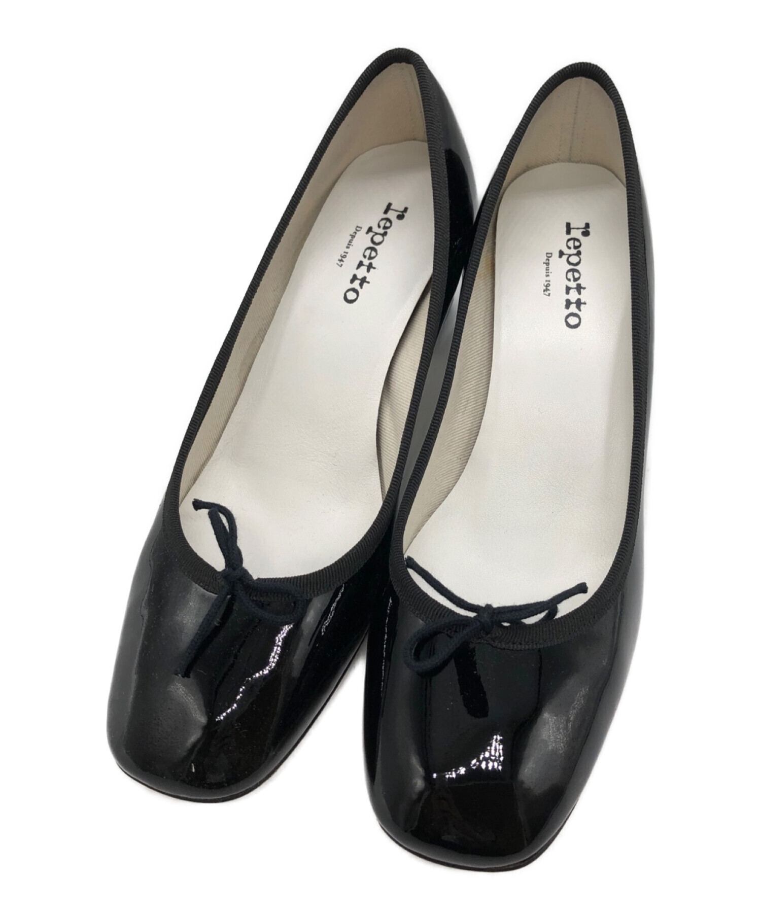 repetto (レペット) エナメルリボンパンプス ブラック サイズ:391/2