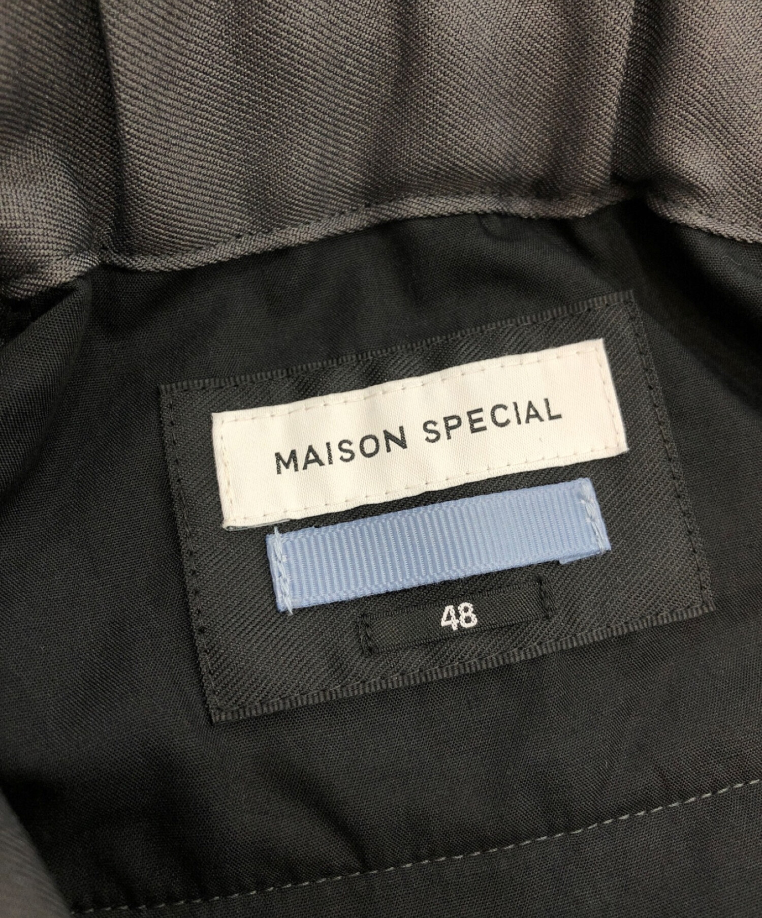 MAISON SPECIAL (メゾンスペシャル) マルチファブリック1タックスタプレワイドパンツ グレー サイズ:48