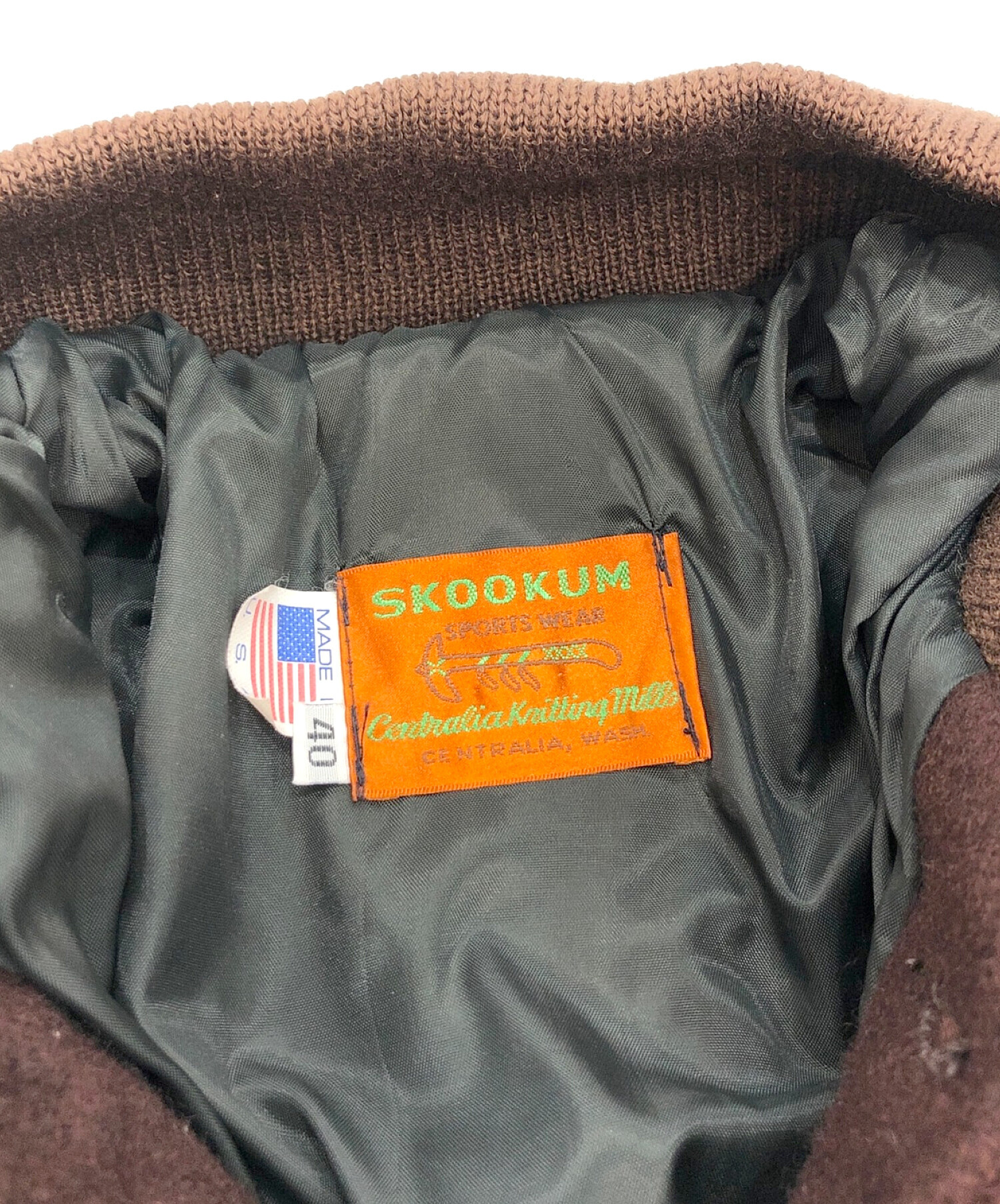 skookum (スクーカム) オールメルトンファラオジャケット/スタジャン ブラウン サイズ:40