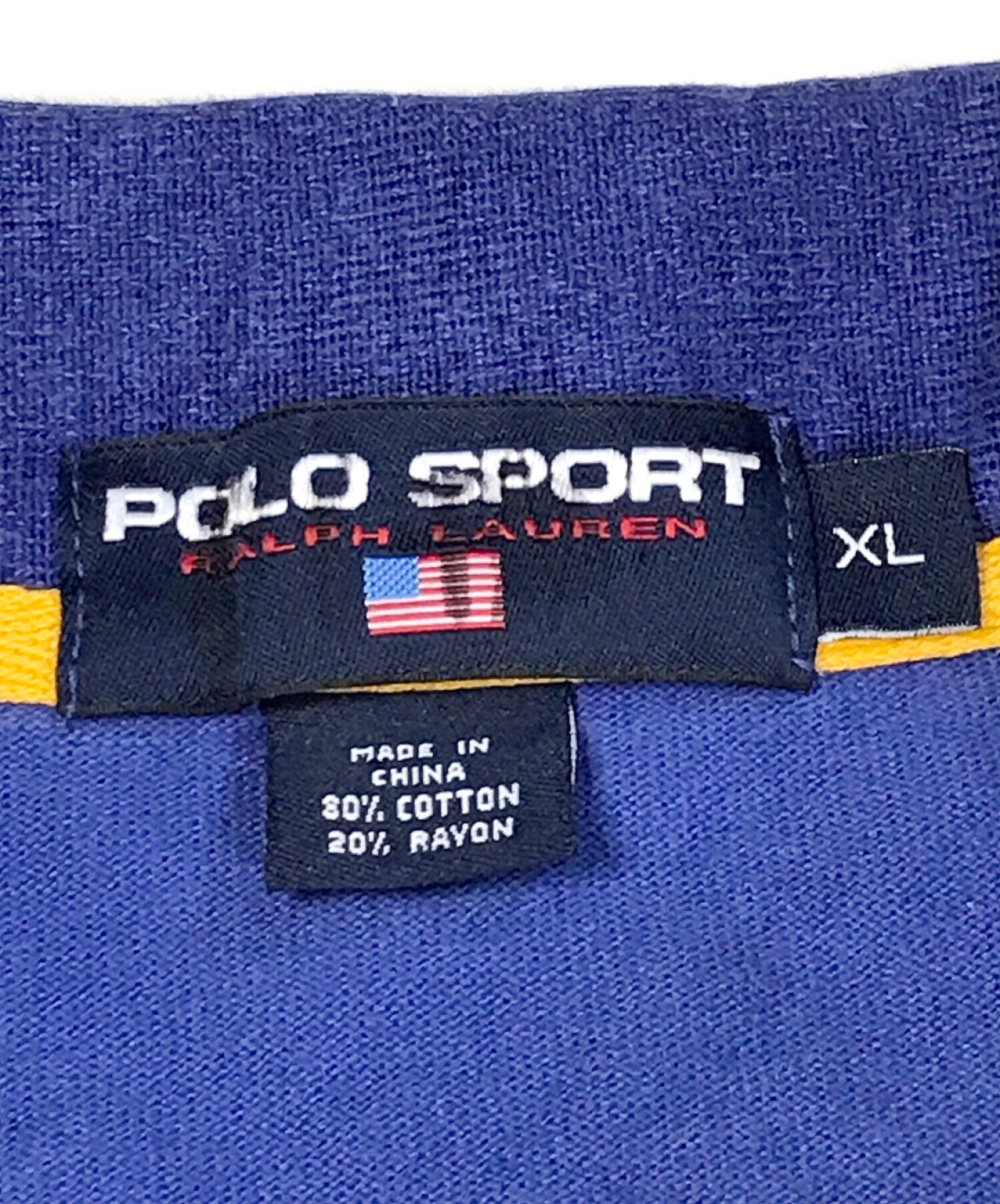 POLO SPORT (ポロスポーツ) [古着]90sベースボールシャツ ネイビー サイズ:XL