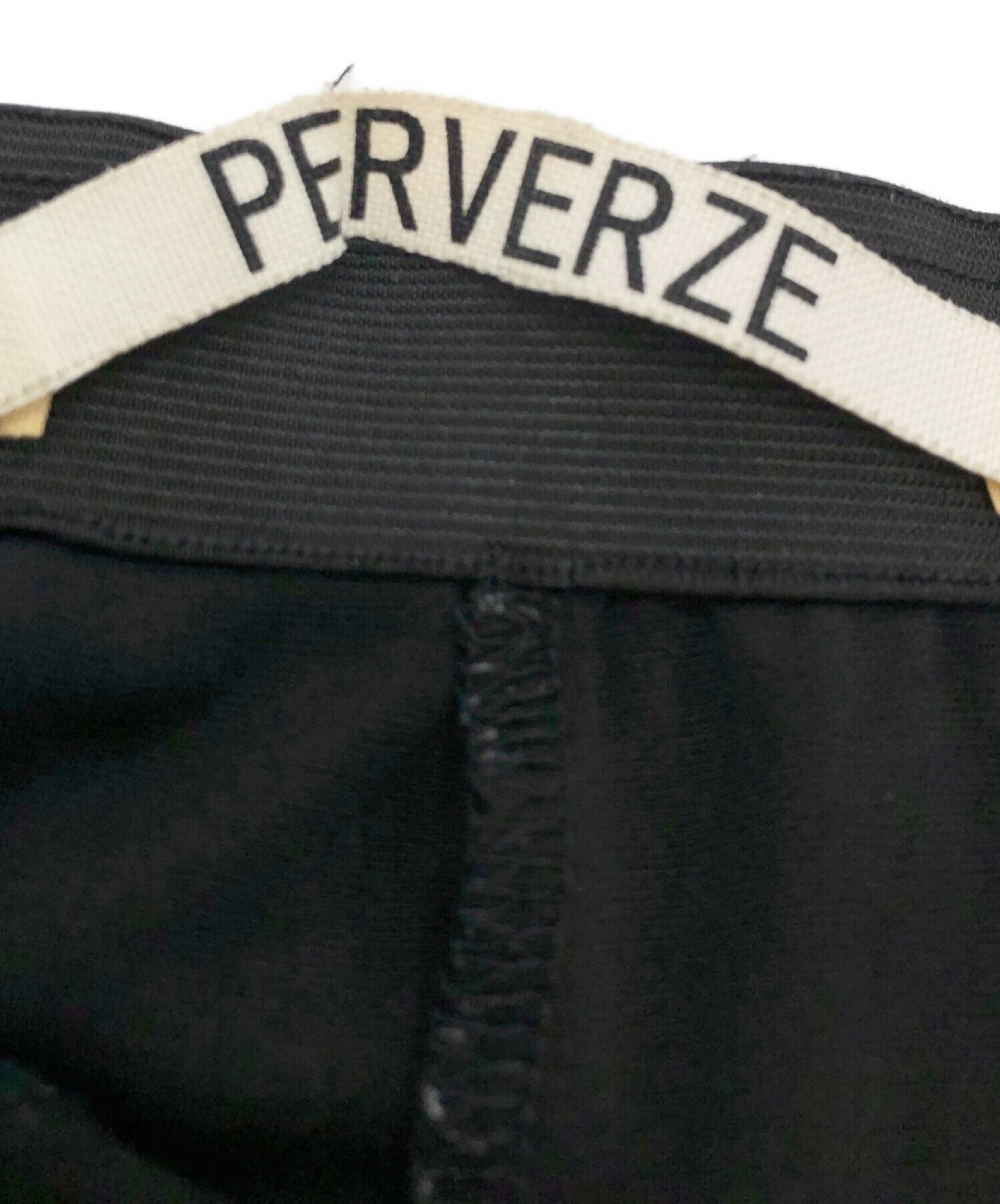 PERVERZE (パーバーズ) リブフレアパンツ ブラック サイズ:M