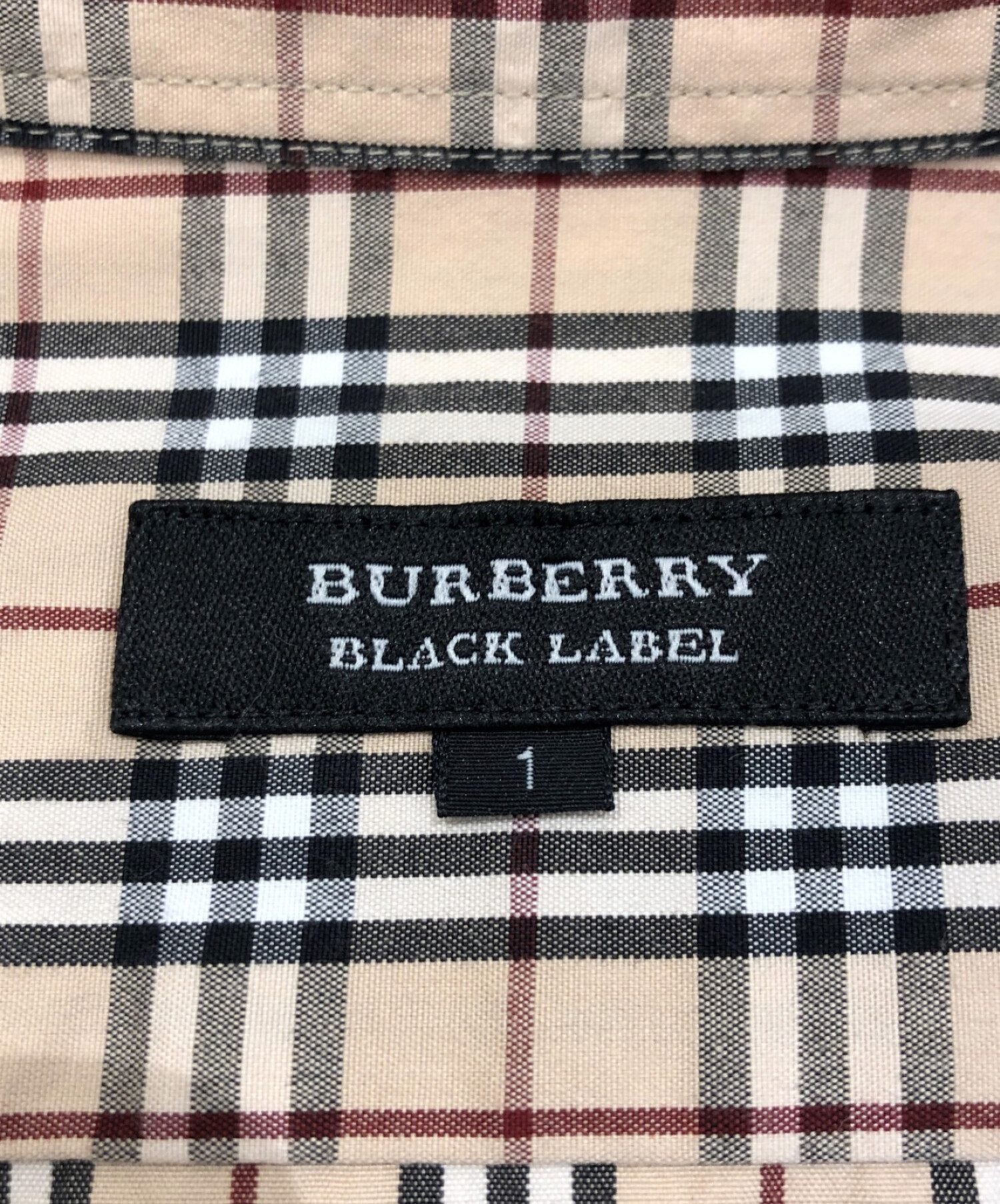 BURBERRY BLACK LABEL (バーバリーブラックレーベル) ノヴァチェック半袖シャツ ベージュ サイズ:1