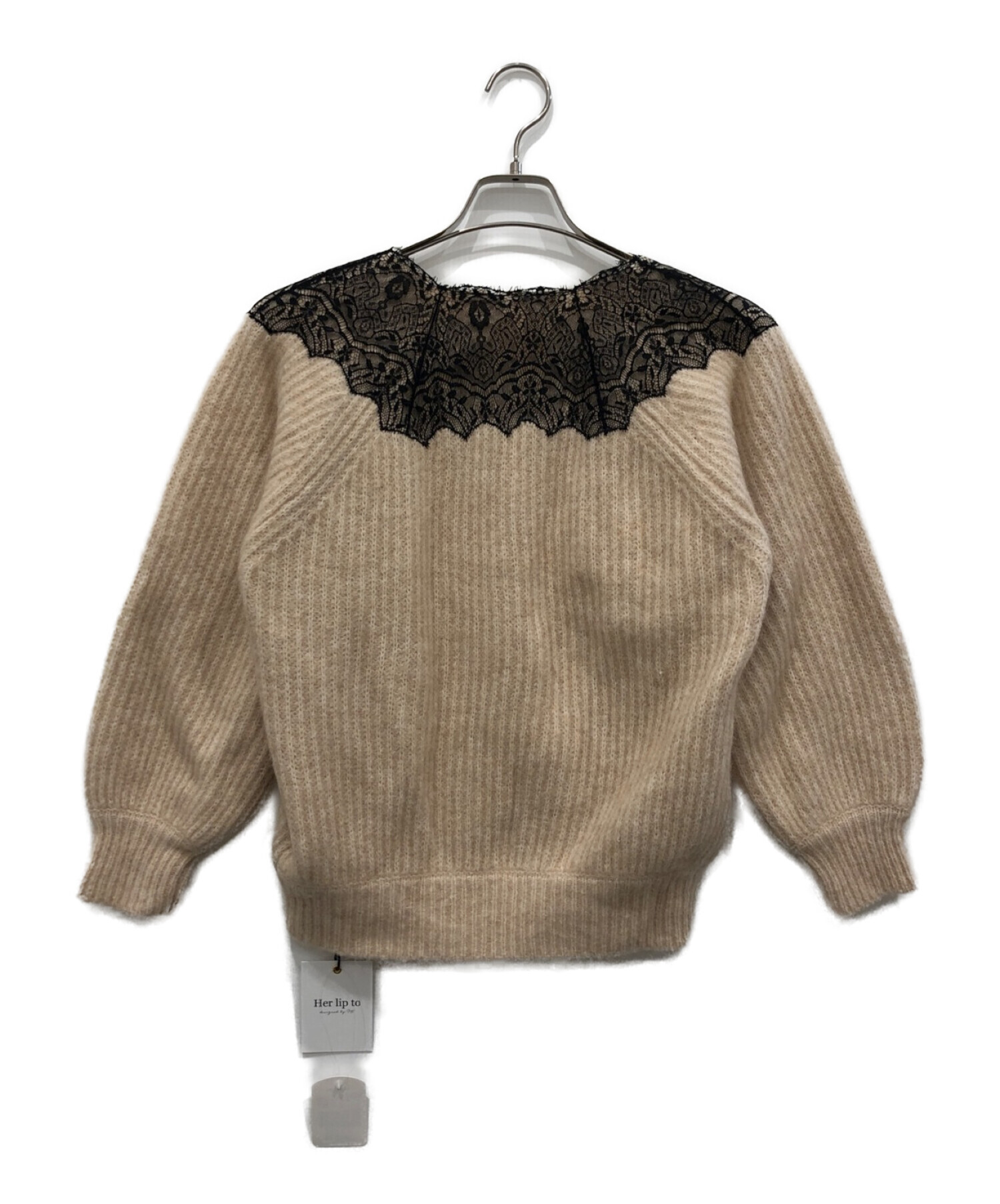 HER LIP TO (ハーリップトゥ) Wool-Blend Pullover ベージュ サイズ:S 未使用品