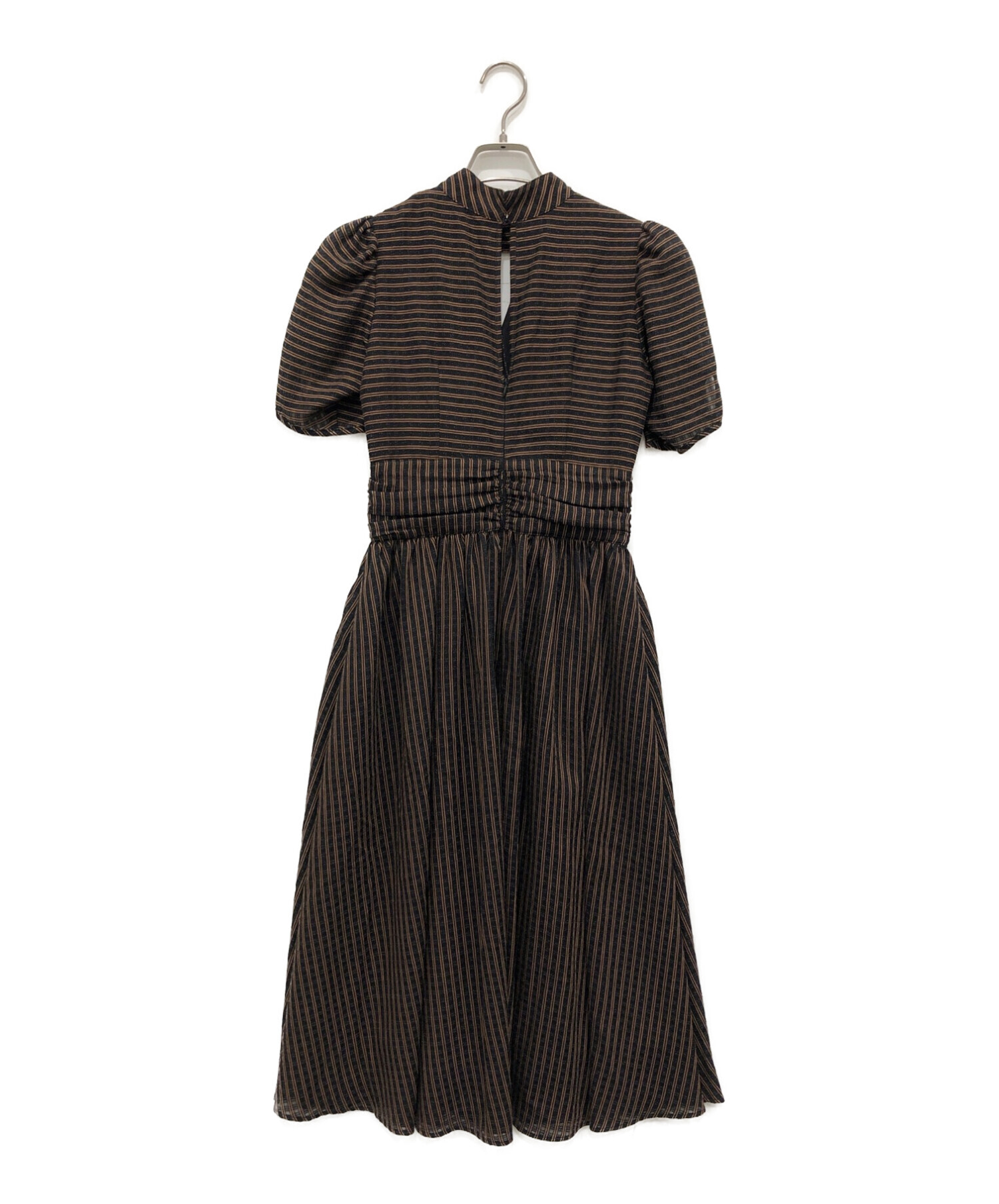 【新品未使用】Striped Midi Dress  Black Sサイズ