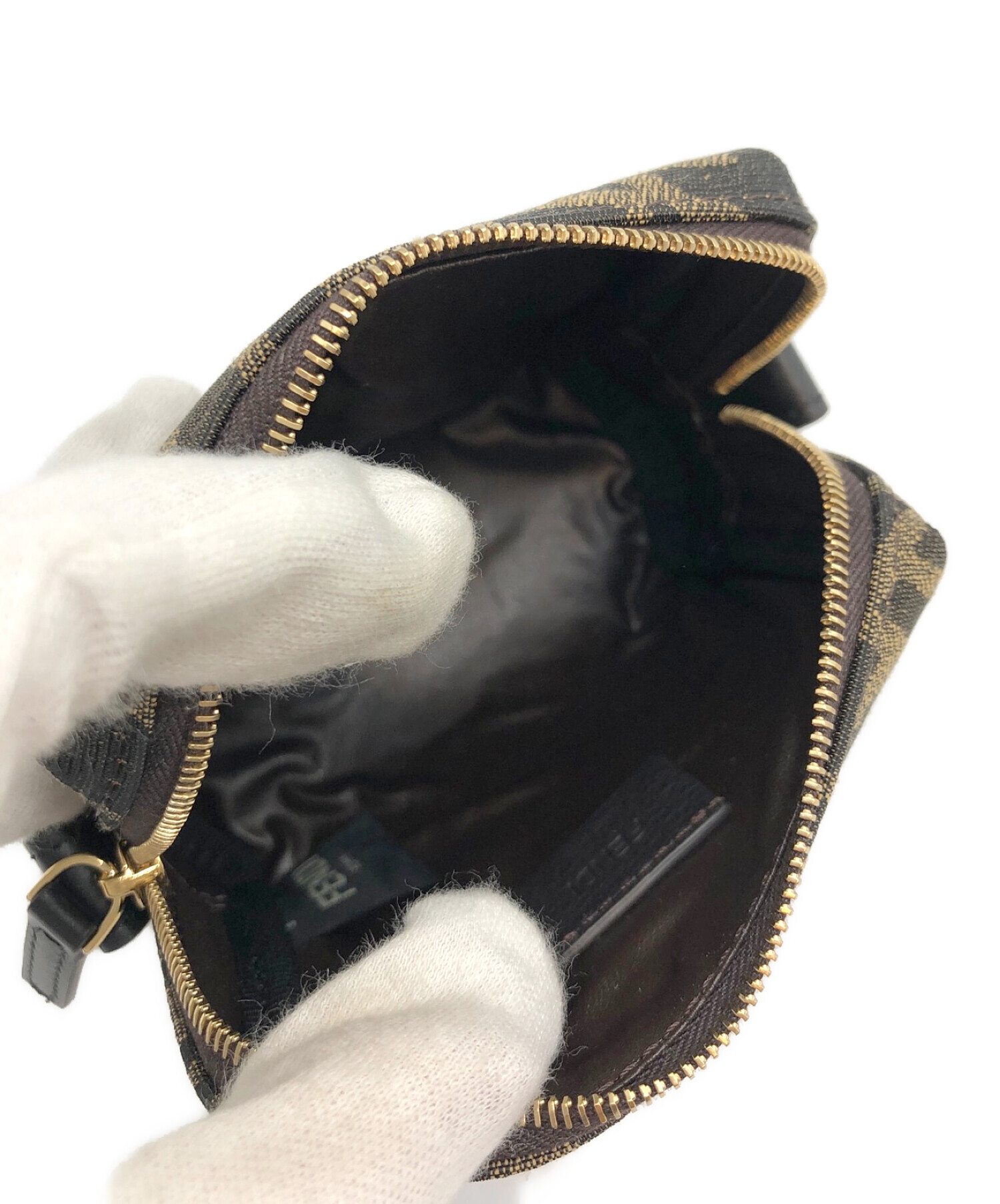 中古・古着通販】FENDI (フェンディ) ビューティーポーチ ベージュ