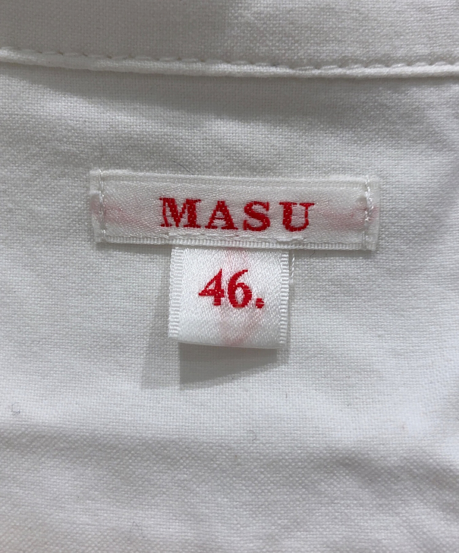 中古・古着通販】masu (エムエーエスユー) LUCIE SHIRTS ホワイト サイズ:46｜ブランド・古着通販 トレファク公式【TREFAC  FASHION】スマホサイト