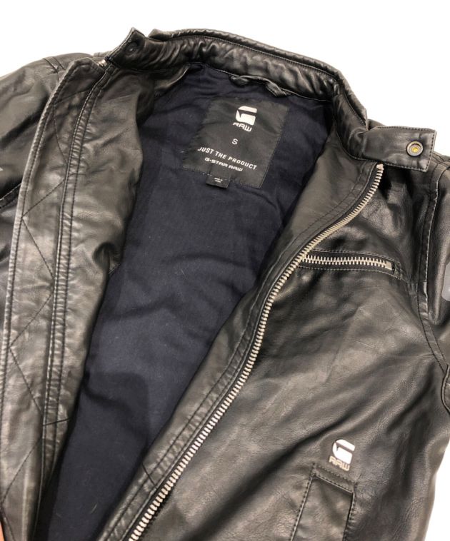 G-STAR RAW (ジースターロゥ) ライダースジャケット ブラック サイズ:S