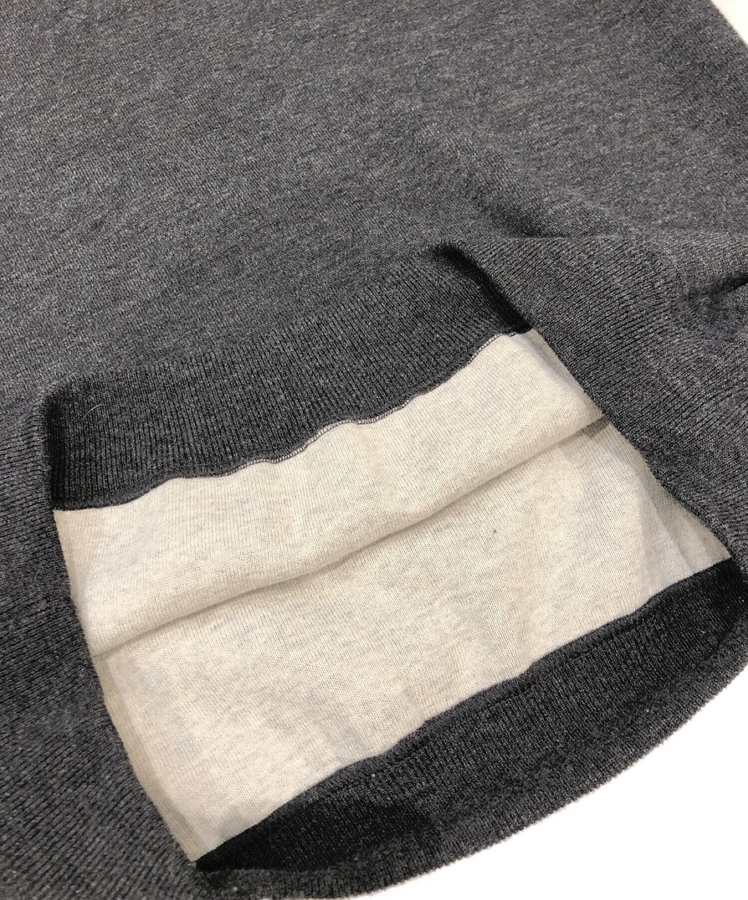 crepuscule (クレプスキュール) Moss stitch henley neck knit グレー サイズ:2