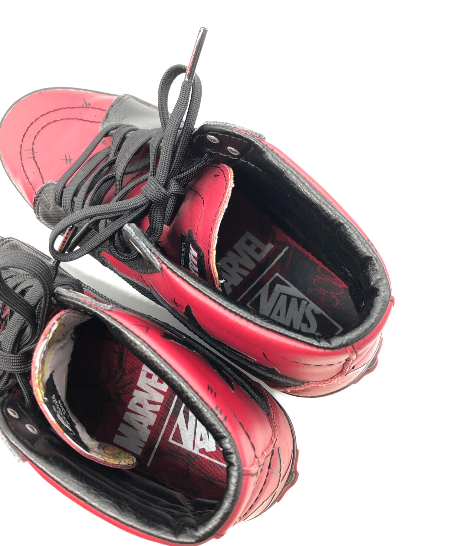 VANS (バンズ) MARVEL (マーベル) ハイカットスニーカー レッド サイズ:US9.5/UK8.5/EUR42.5/CM27.5