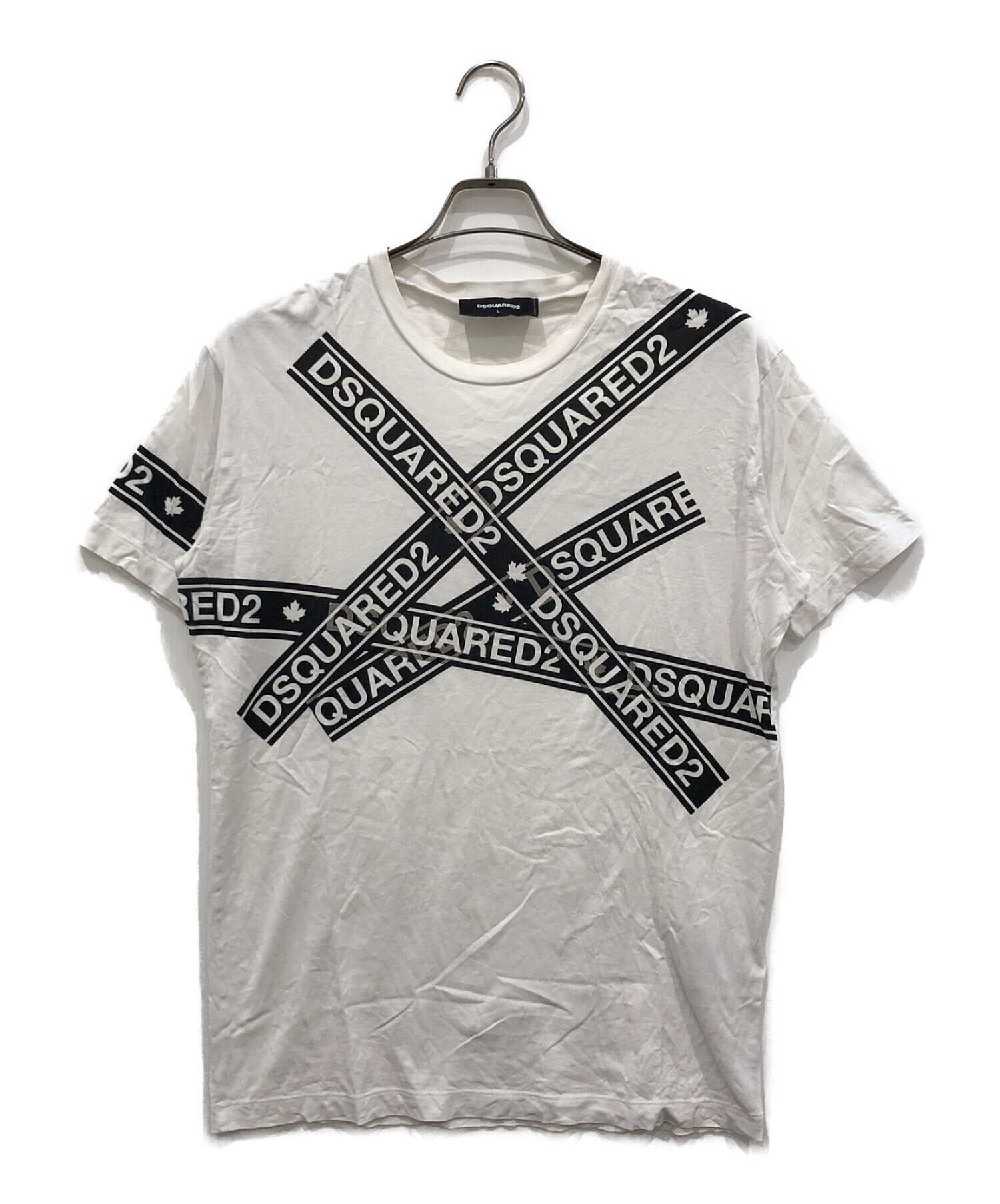 新品未使用】DSQUARED2 ロゴ Tシャツ シルバー XLサイズ-