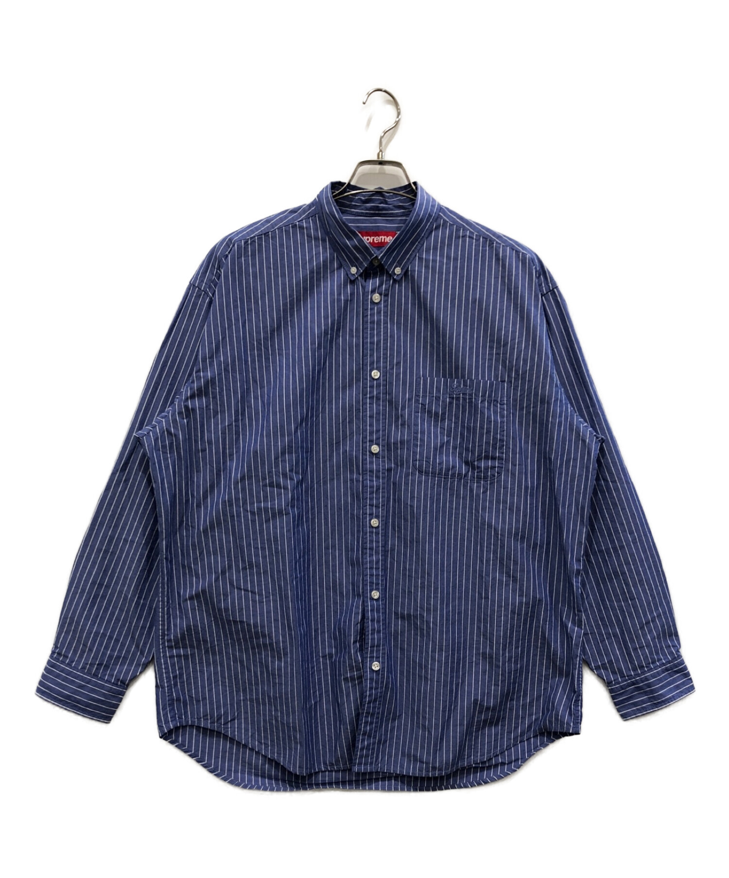 Supreme (シュプリーム) Loose Fit Stripe Shirt Blue ネイビー サイズ:L