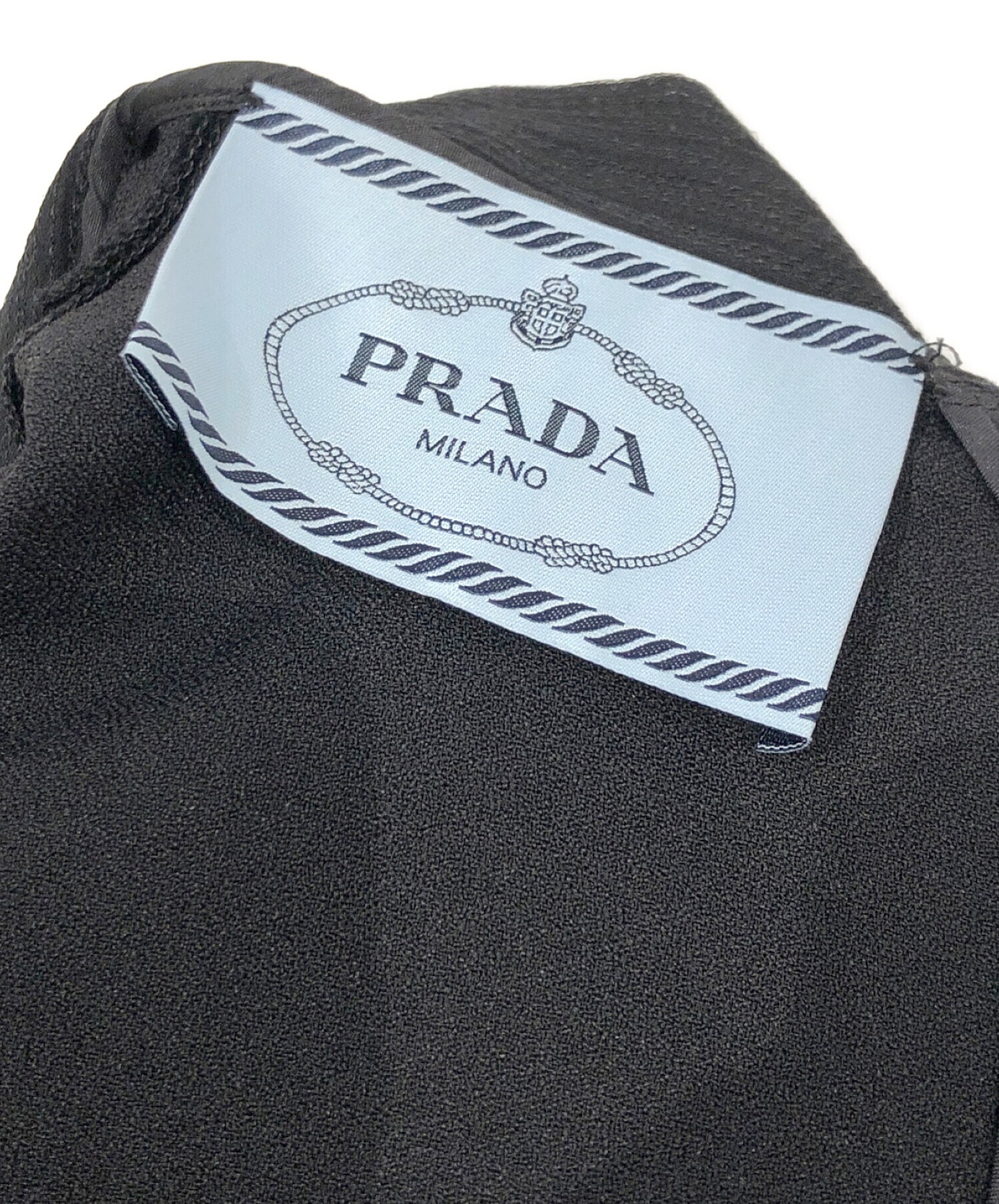 PRADA (プラダ) ノースリーブワンピース ブラック サイズ:40