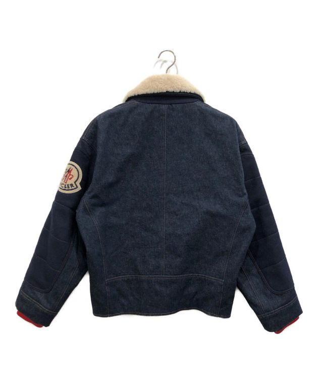 MONCLER (モンクレール) AMI Alexandre Mattiussi (アミ アレクサンドル マテュッシ) ムートンボアデニムジャケット  インディゴ サイズ:3