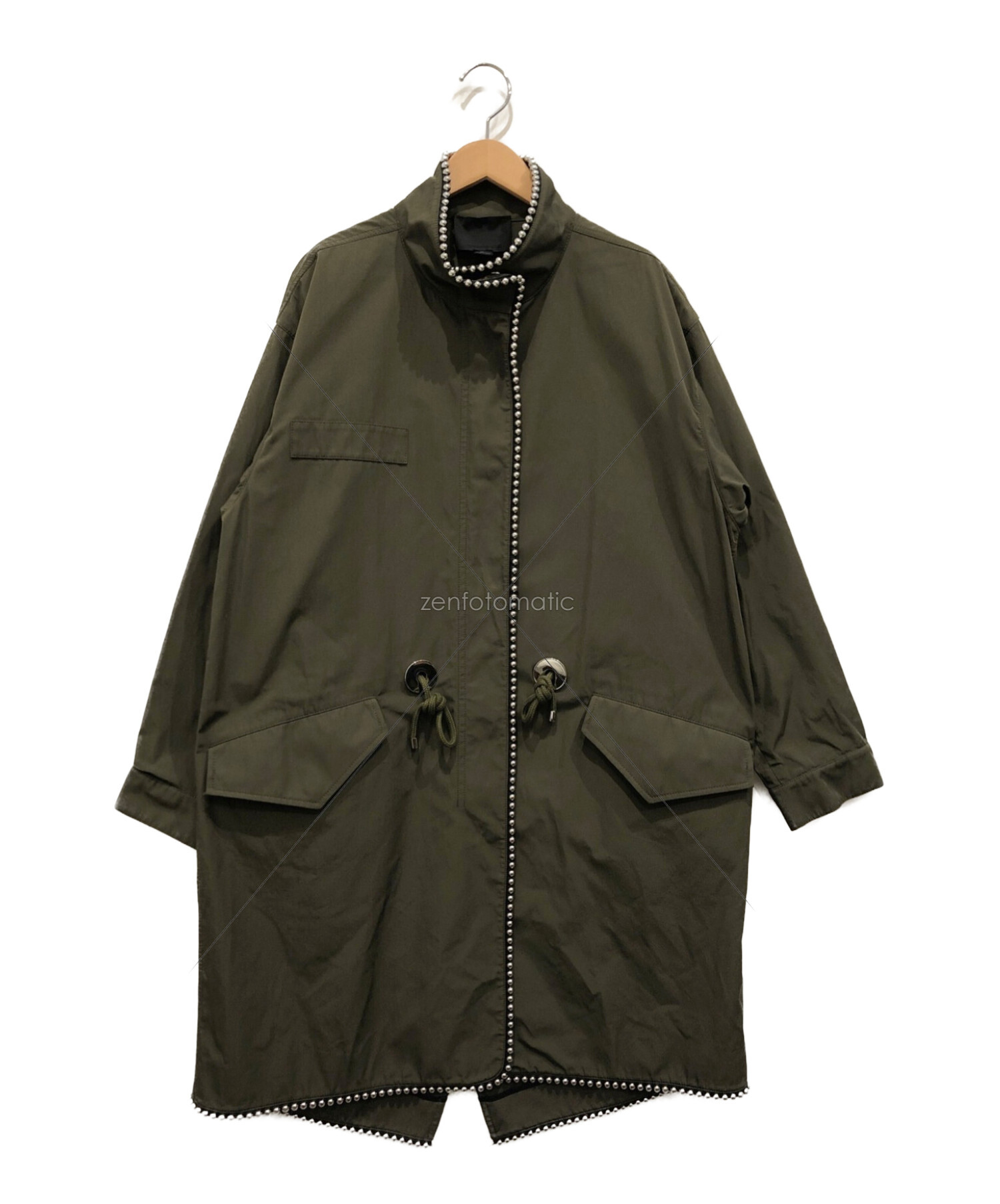 ALEXANDER WANG (アレキサンダーワン) Oversized Ball Chain Parka オリーブ サイズ:S