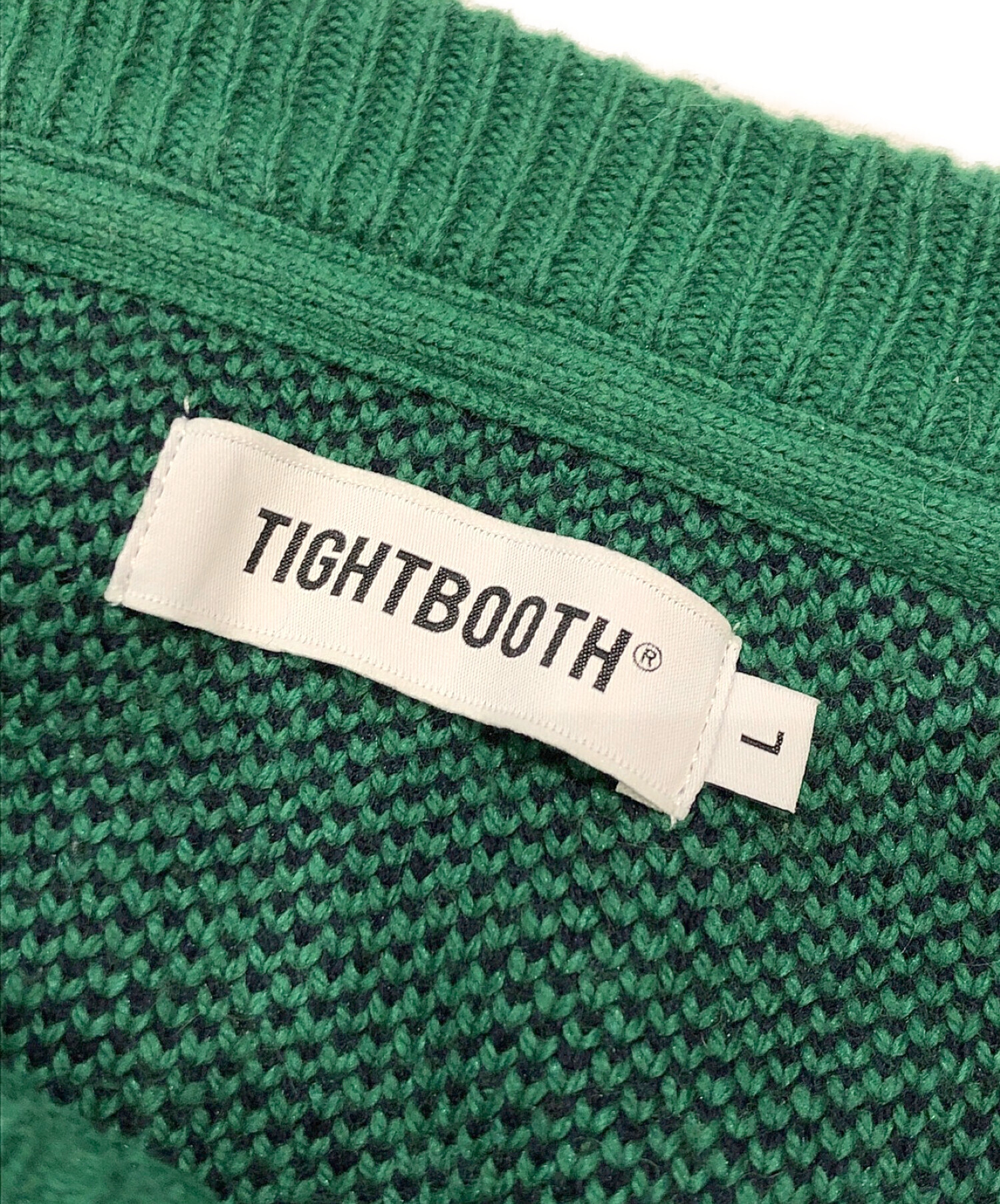 TIGHTBOOTH PRODUCTION (タイトブースプロダクション) ACID LOGO KNIT SWEATER グリーン サイズ:L