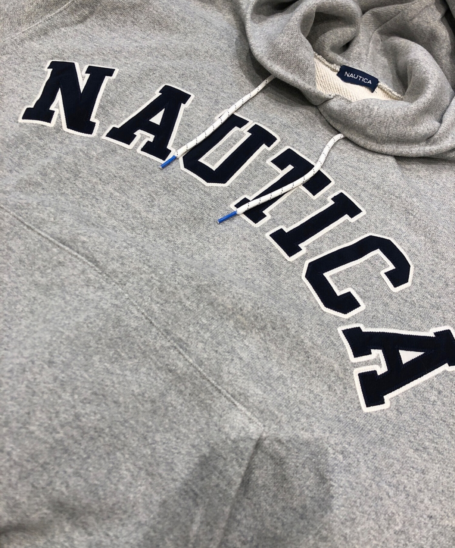 返品不可】 NAUTICA ノーティカ グレー パーカー ロゴ パーカー