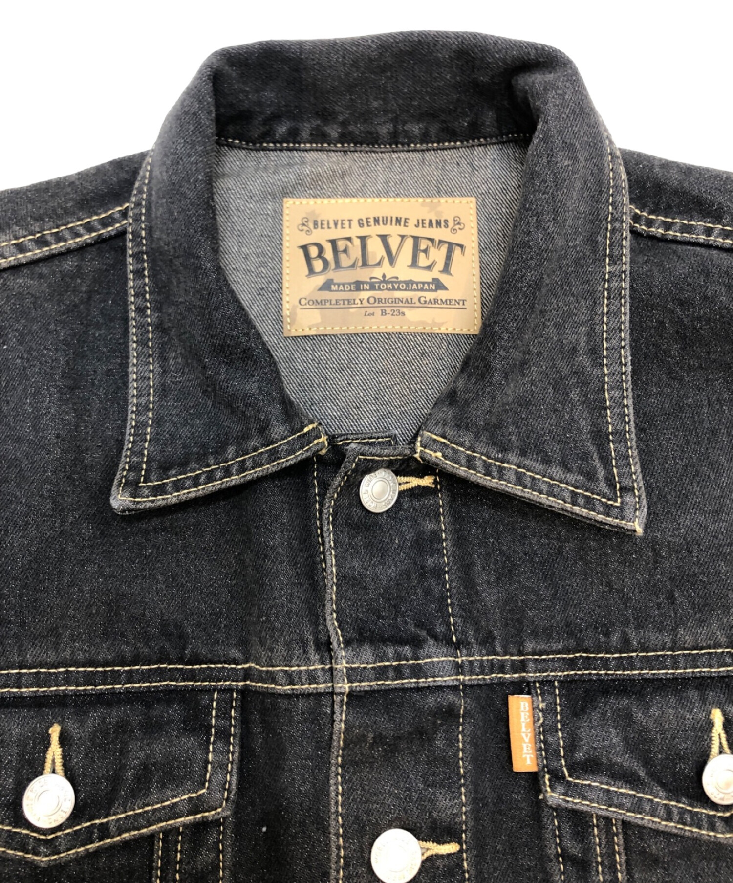 BELVET (BELVET) Washed Black Denim Set up / Jacket ブラック サイズ:L