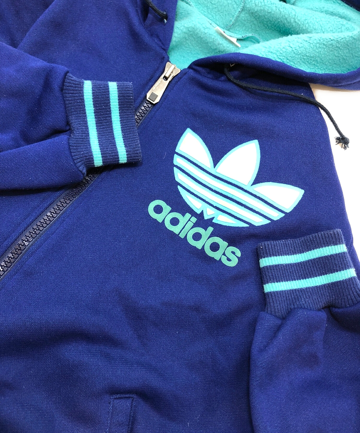 中古・古着通販】adidas (アディダス) 80sビッグトレフォイルジップパーカー ネイビー サイズ:L｜ブランド・古着通販  トレファク公式【TREFAC FASHION】スマホサイト