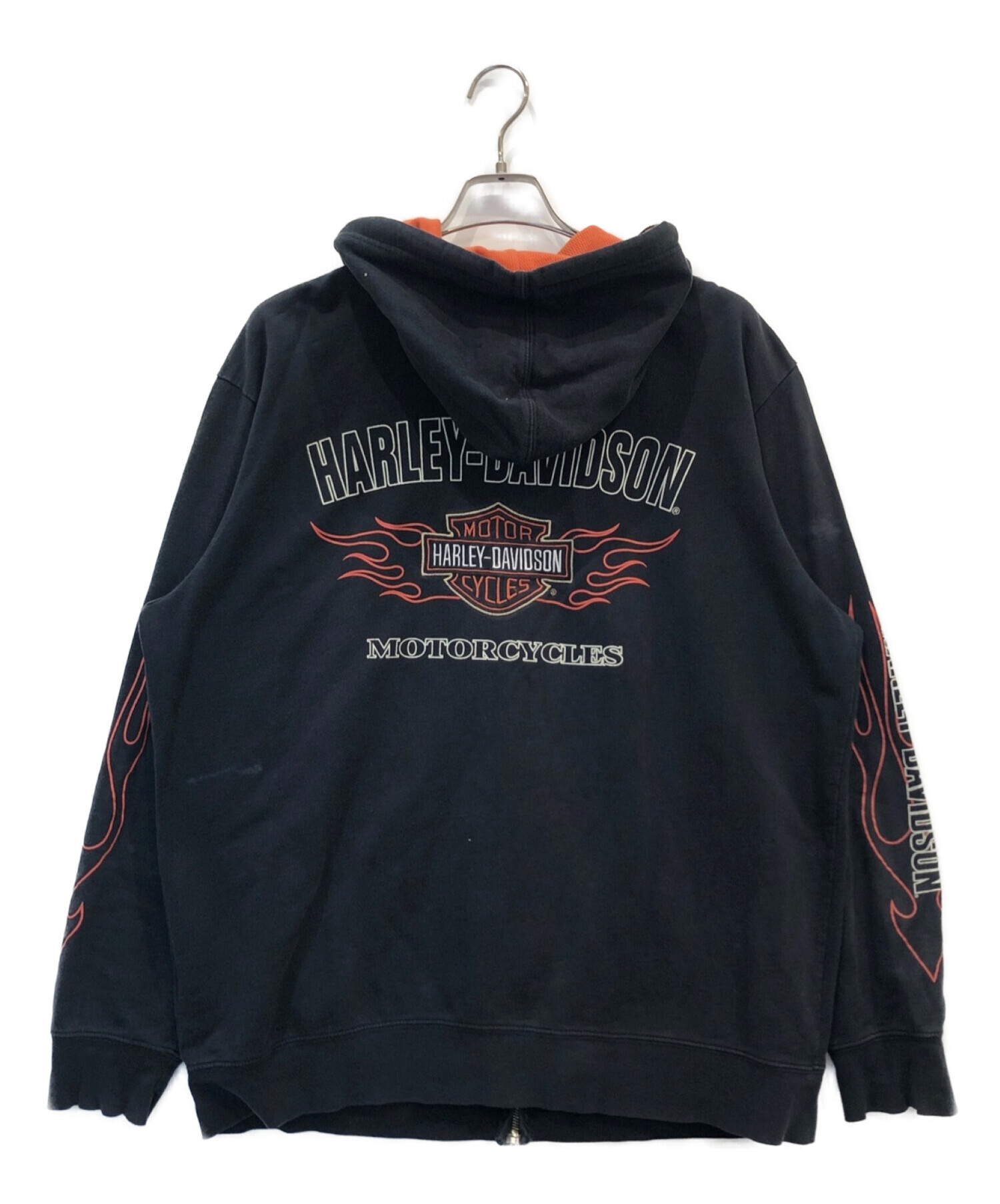 中古・古着通販】HARLEY-DAVIDSON (ハーレーダビッドソン) ファイアーフレイムジップパーカー ブラック サイズ:XL｜ブランド・古着通販  トレファク公式【TREFAC FASHION】スマホサイト - アパレル