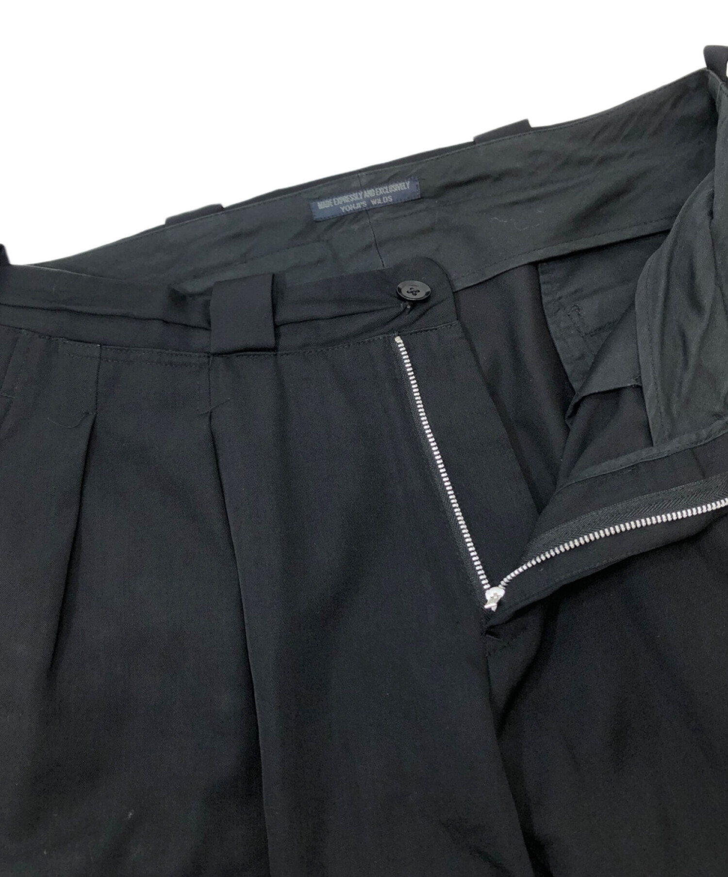 中古・古着通販】REGULATION Yohji Yamamoto (レギュレーションヨウジヤマモト) タックワイドパンツ ブラック  サイズ:2｜ブランド・古着通販 トレファク公式【TREFAC FASHION】スマホサイト