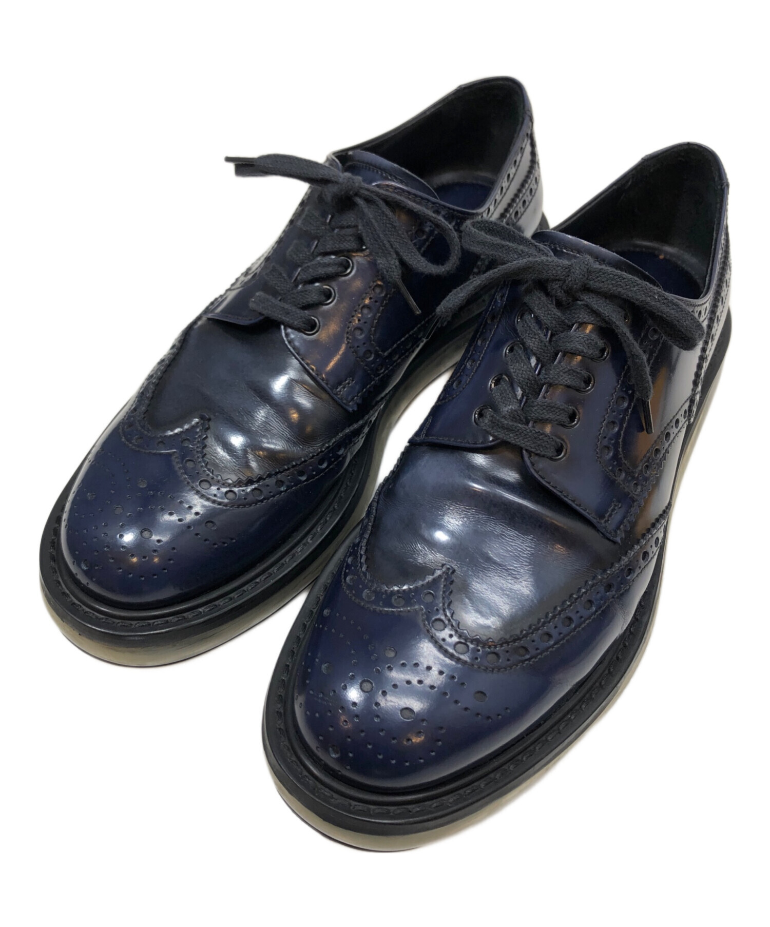 中古・古着通販】PRADA (プラダ) エアソールウィングチップレザーシューズ ネイビー サイズ:6 1/2｜ブランド・古着通販  トレファク公式【TREFAC FASHION】スマホサイト