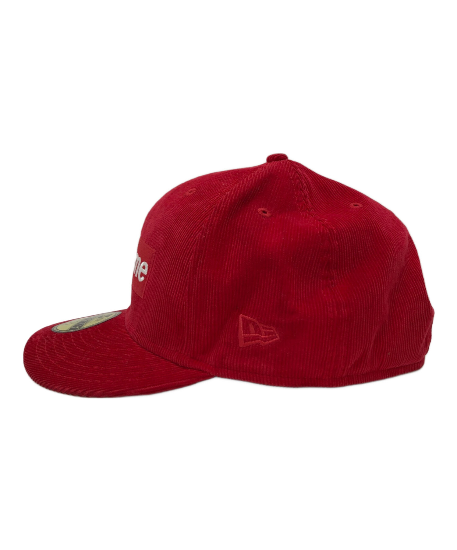 Supreme (シュプリーム) New Era (ニューエラ) コーデュロイボックスロゴキャップ レッド サイズ:7 5/8 /60.6cm