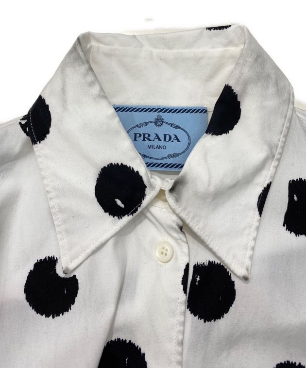 中古・古着通販】PRADA (プラダ) オーバーサイズドットシャツ ホワイト