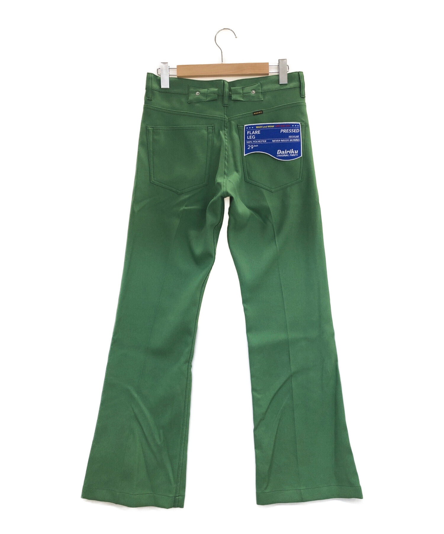 DAIRIKU (ダイリク) Flare Flasher Pressed Pants グリーン サイズ:29 未使用品