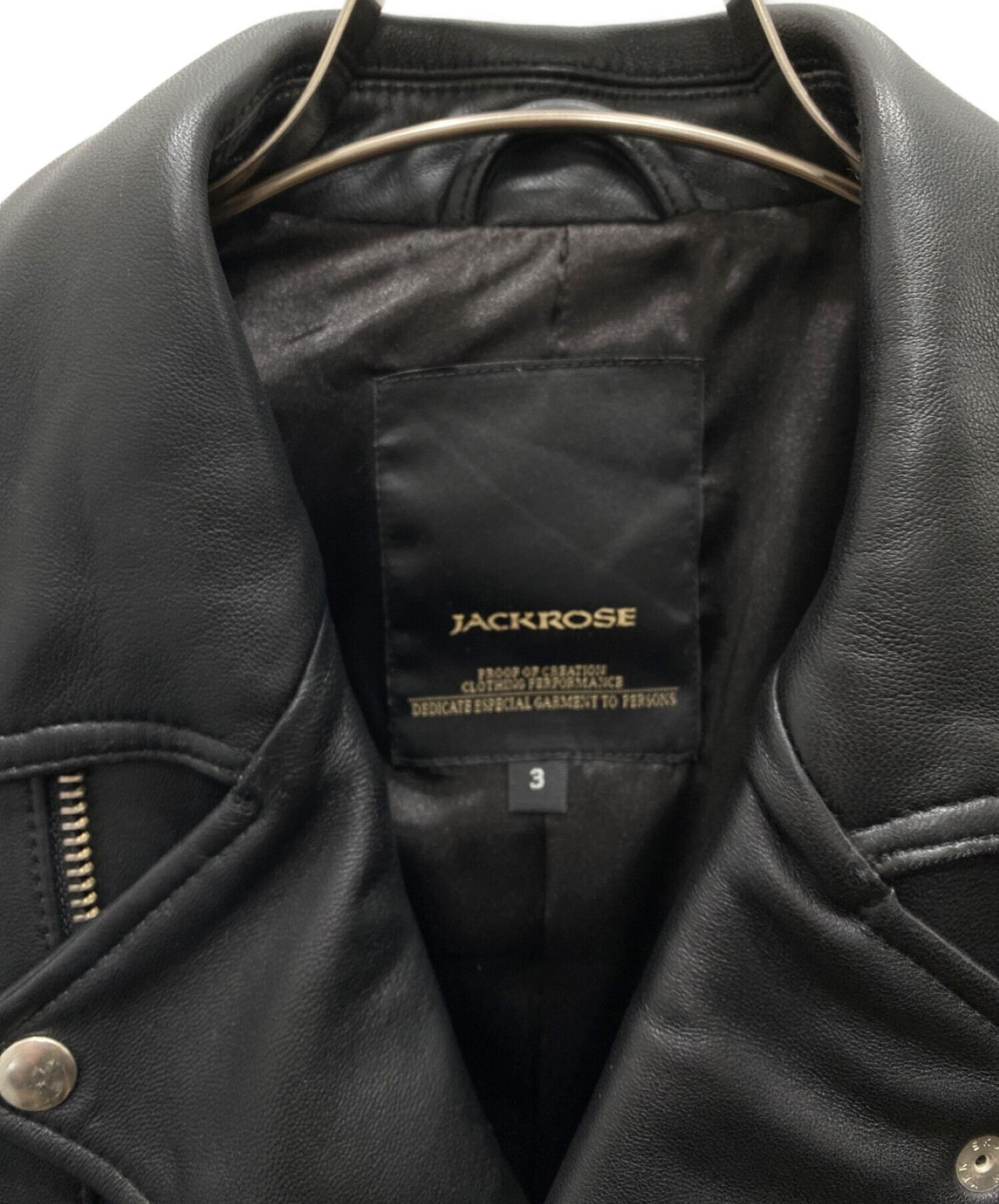 JACKROSE (ジャックローズ) ダブルライダースジャケット ブラック サイズ:3