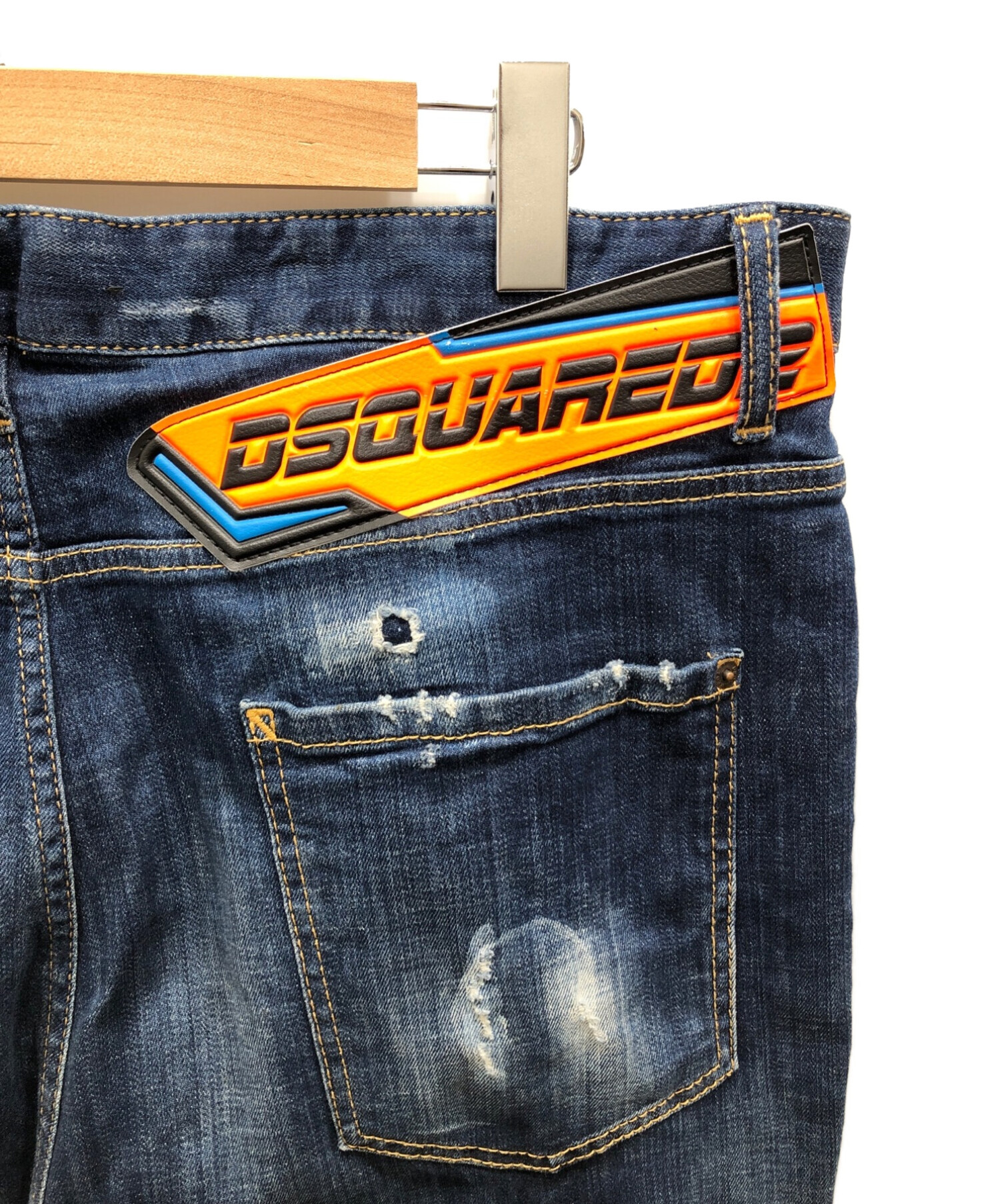 DSQUARED2 (ディースクエアード) クラッシュドデニムパンツ インディゴ サイズ:54