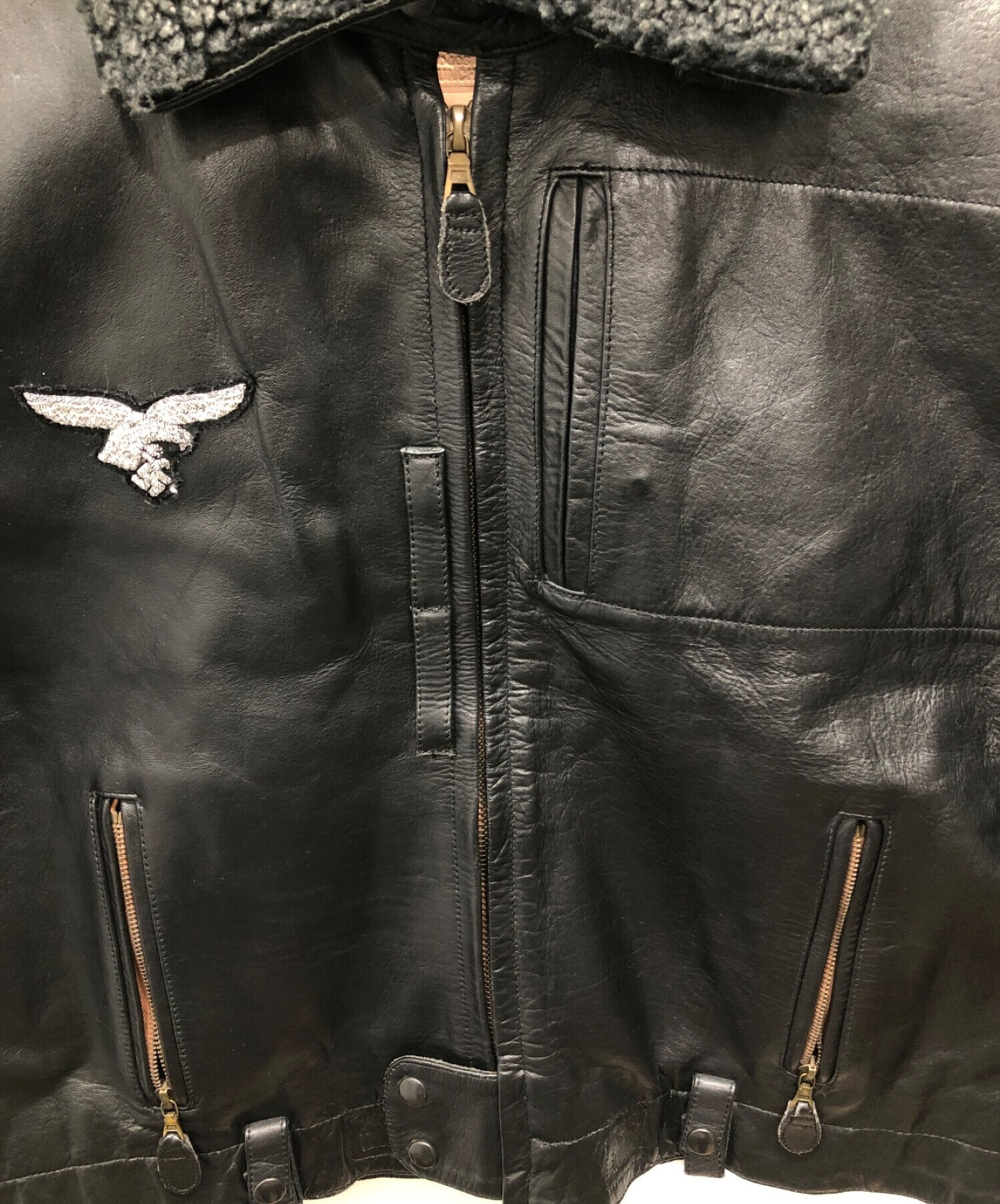 UNIFORMEN ERIKACLUB (エリカクラブ) レザーフライトジャケット ブラック サイズ:XL