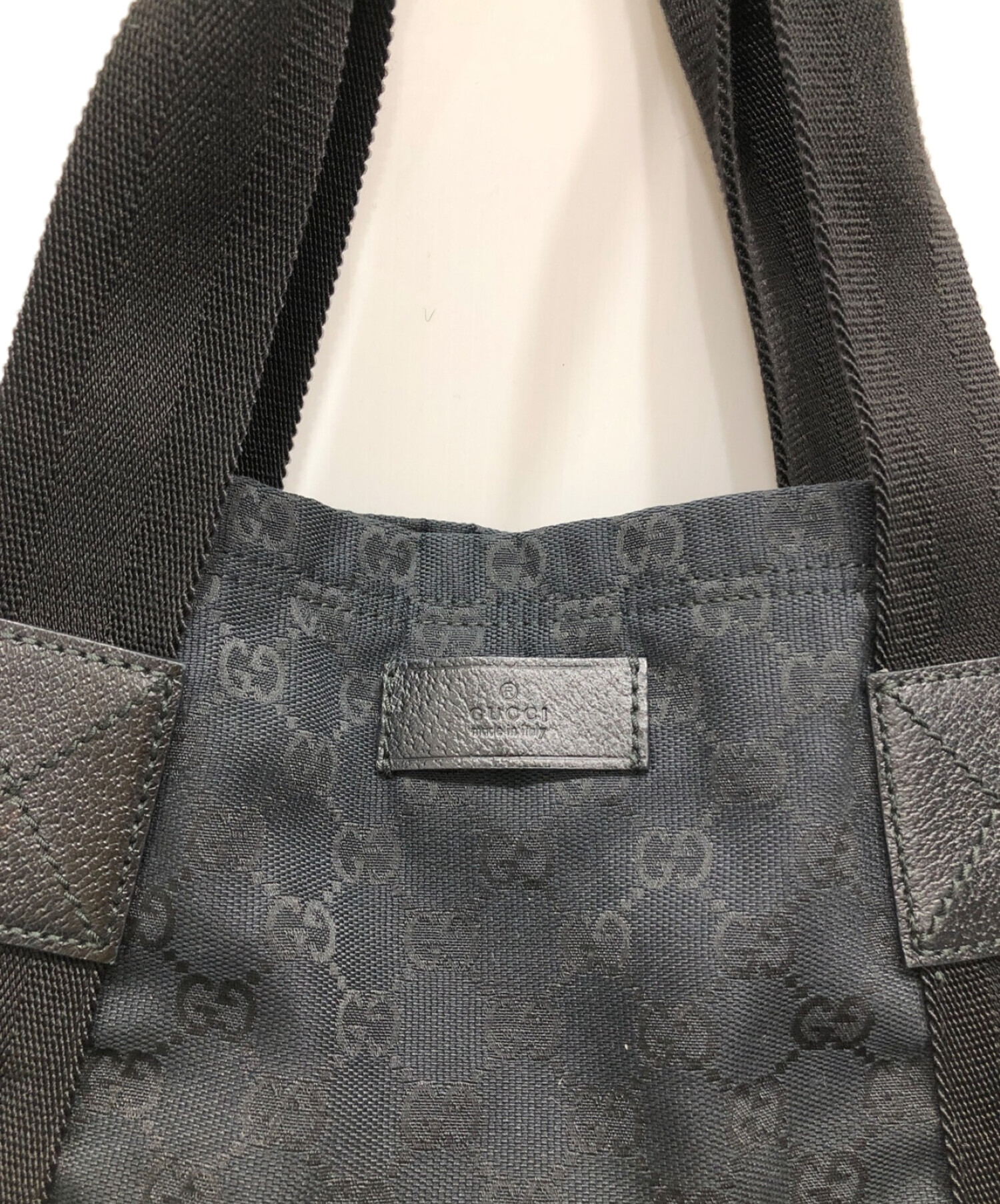 中古・古着通販】GUCCI (グッチ) GGキャンバストートバッグ ブラック